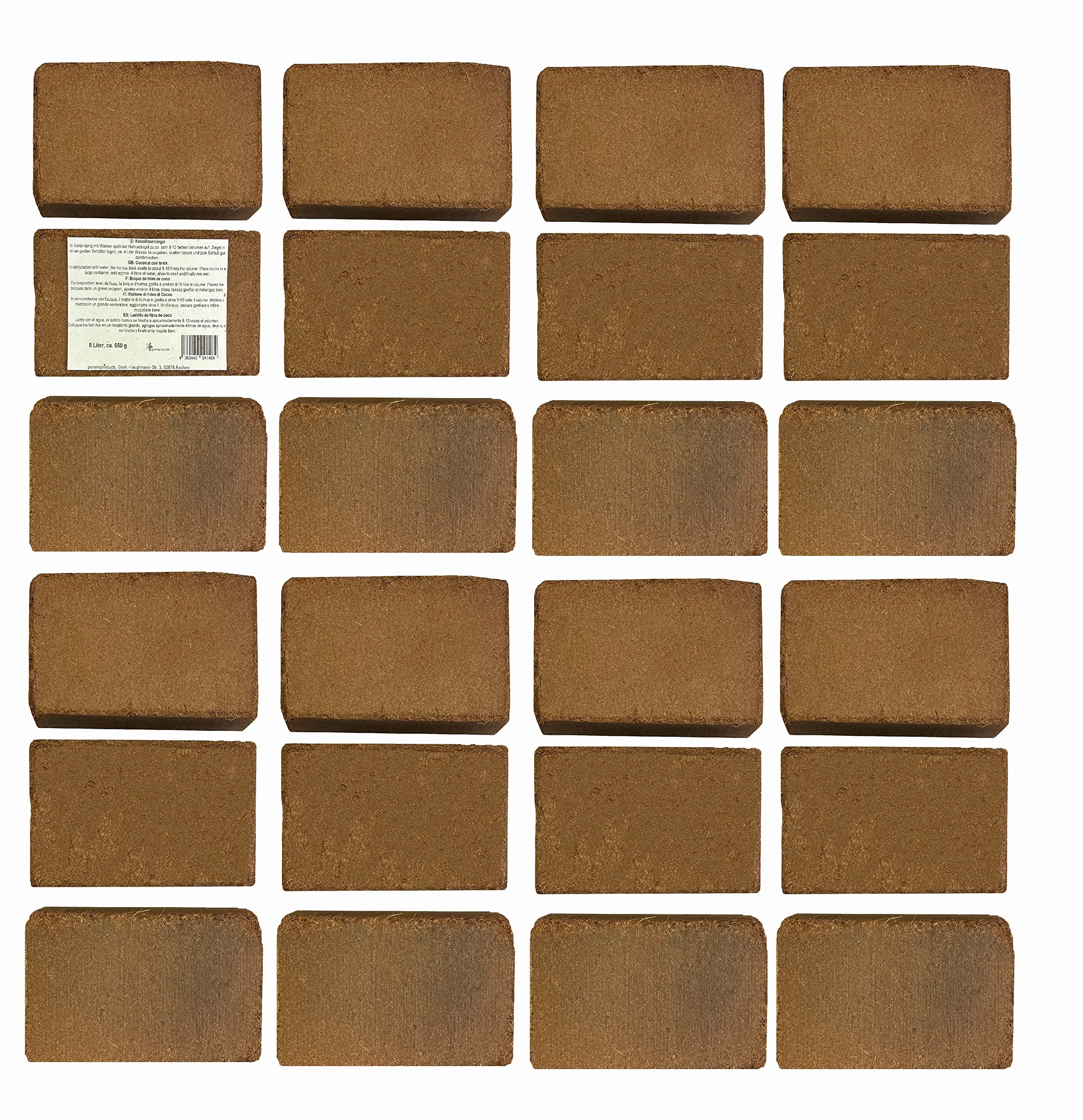 Brique de Fibres de Coco pressé 192 L, Terreau sans Tourbe pour Terrariums
