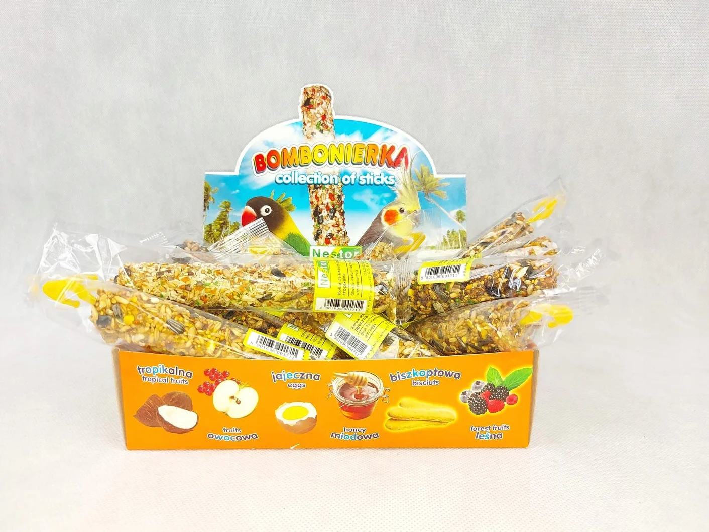 Grandes perruches Mangeoire à oiseaux Friandises 12 Barres Knabber Mix