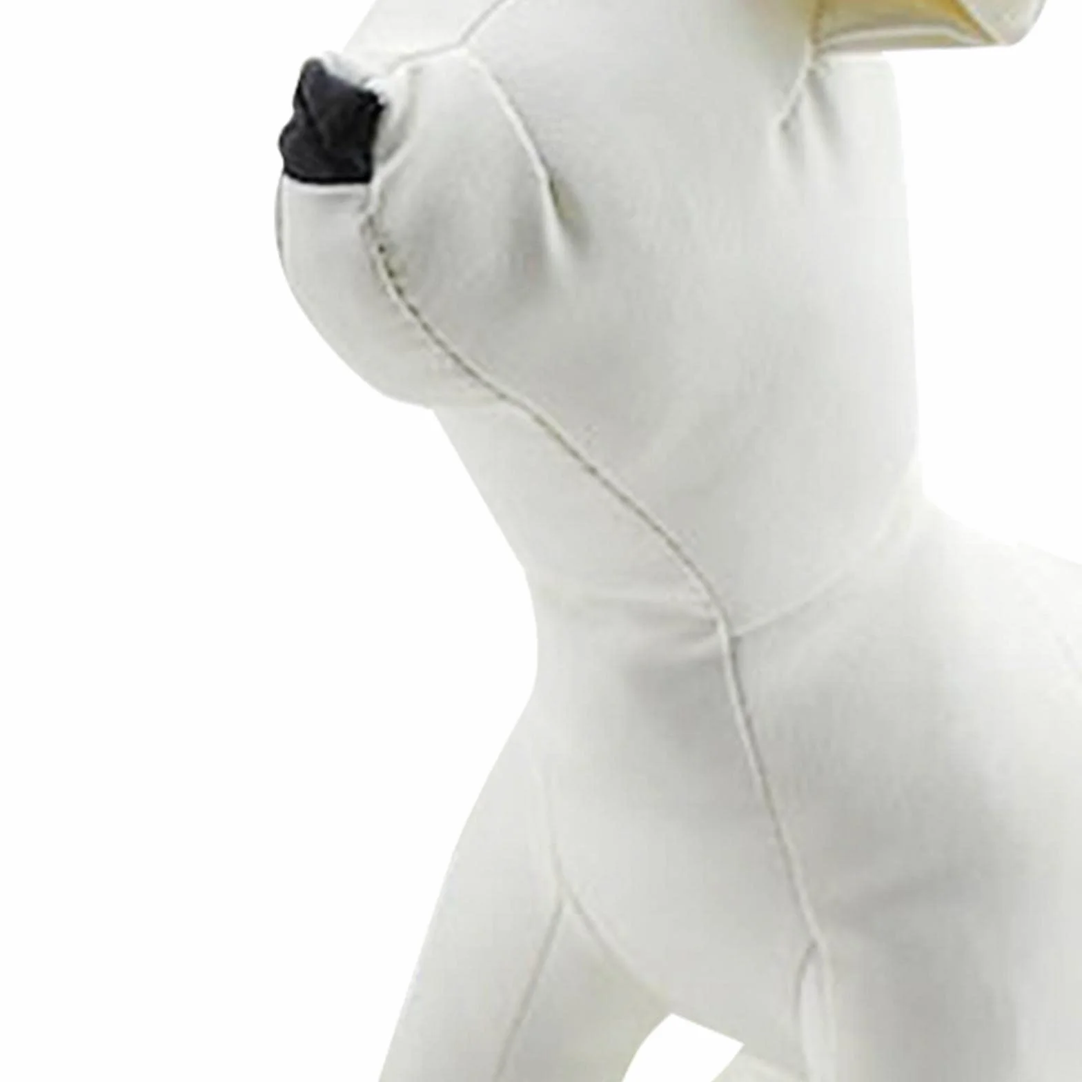 Perfk Mannequin Chien Cuir PU Modèle Jouet Doux Grand Cintre Support Vêtements Animaux Taille S Blanc