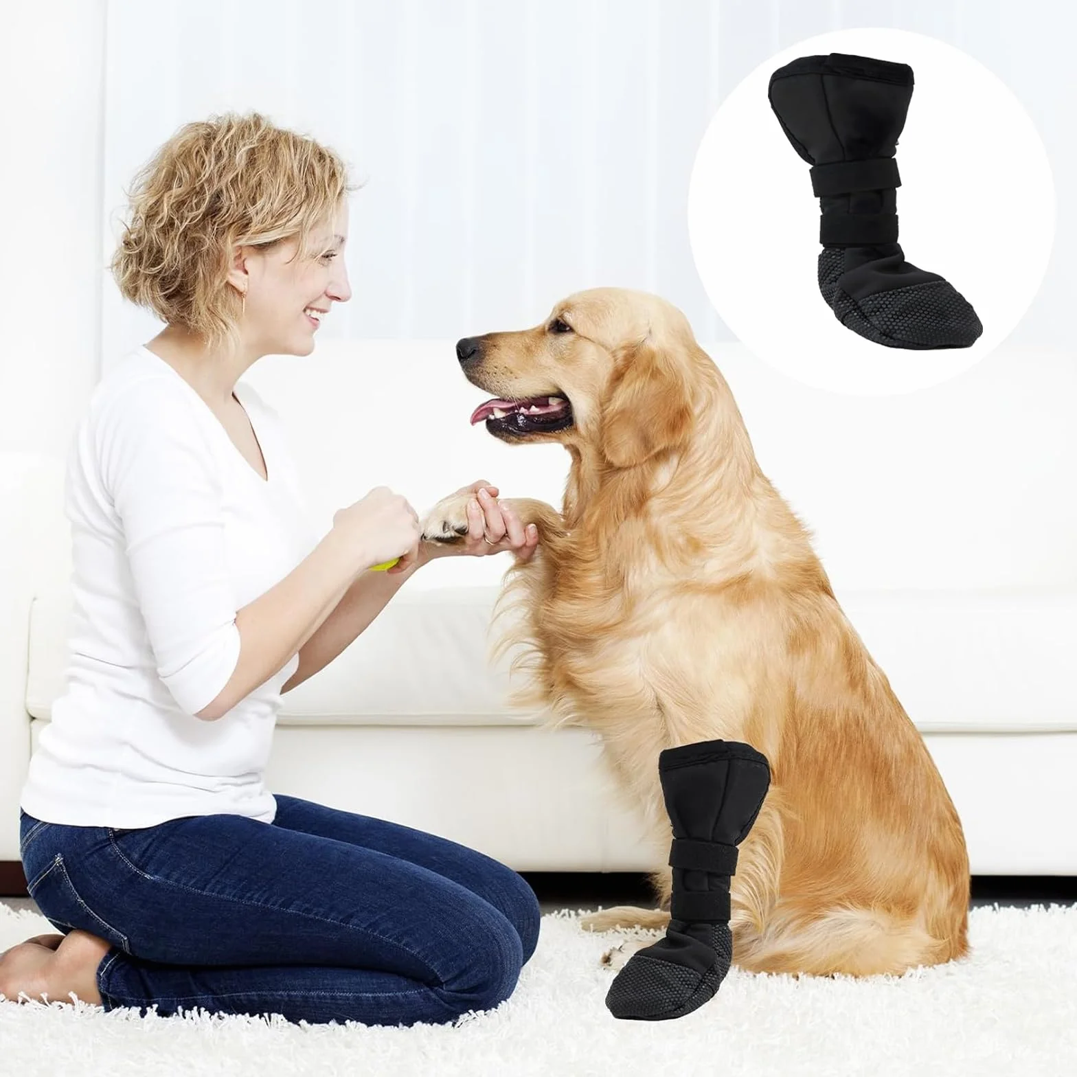 Chaussures pour Chien Imperméables Antidérapantes Bottes de Protection Pattes Léchage Plaies