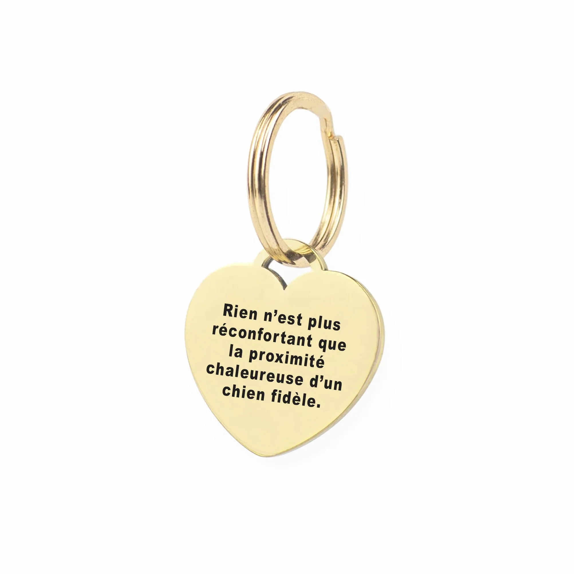 Médaille pour chien GOLDEN PAW en acier inoxydable avec gravure cœur personnalisable dogtag Or