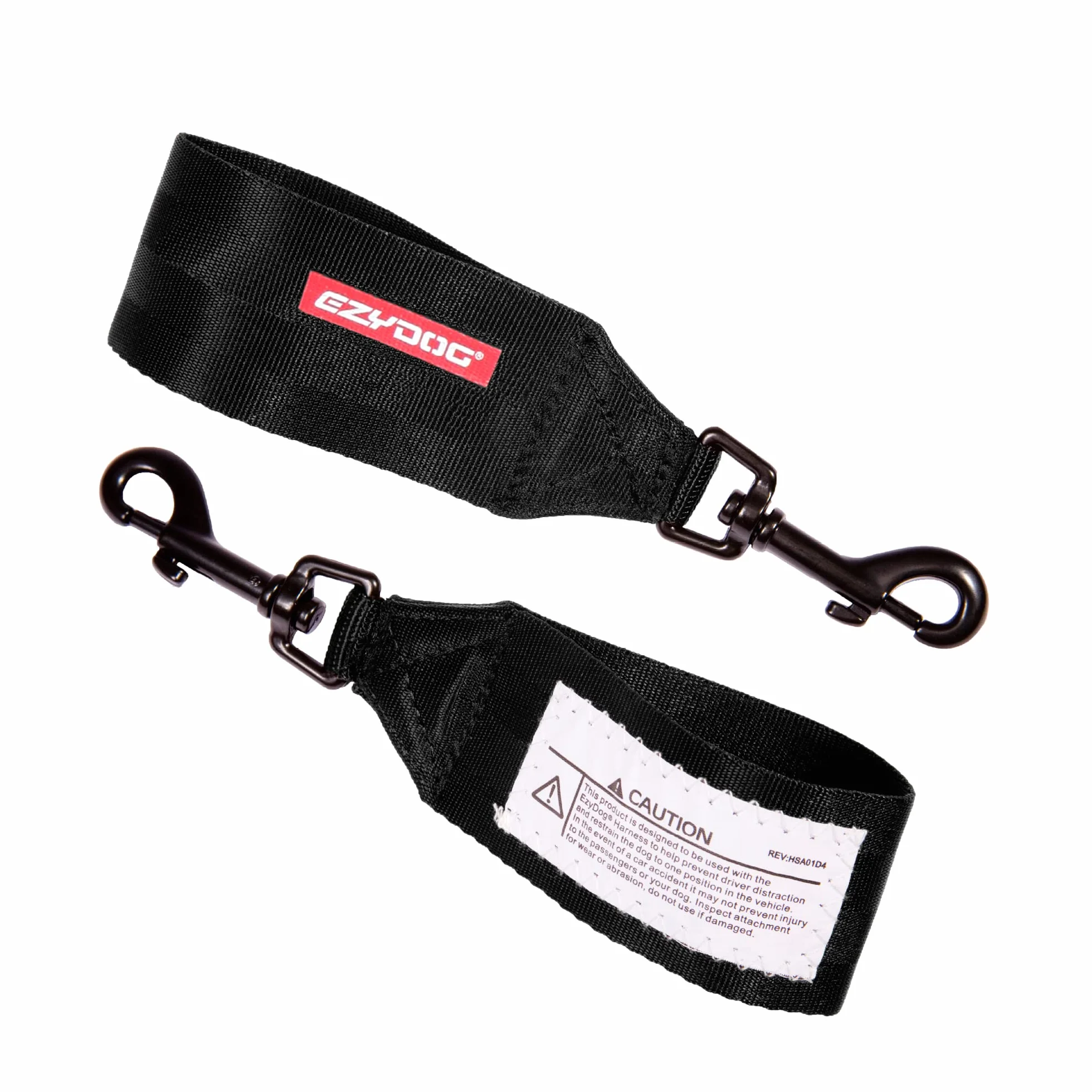 EzyDog Ceinture Chien Voiture – Attache Universelle pour Harnais, Ceinture de sécurité en Nylon Robuste pour Chien en Voiture (Noir)