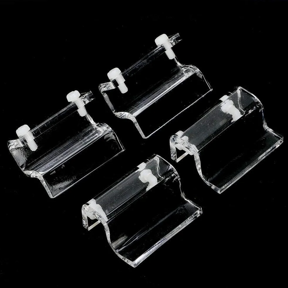 Clip de Couvercle en Verre pour Aquarium Support Acrylique Clips avec Vis 4 Pièces