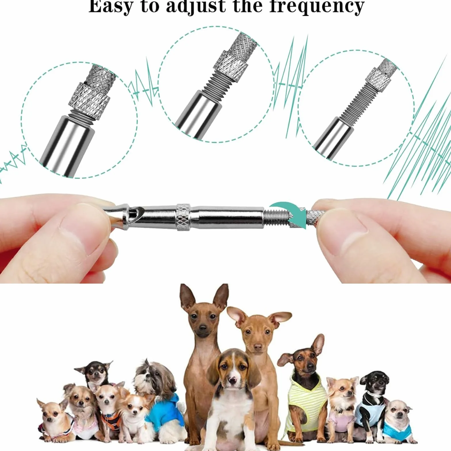 Sifflet Ultrason Chien Anti Aboiement avec 2 Longes, Fort et Longue Portée, Noir Blanc