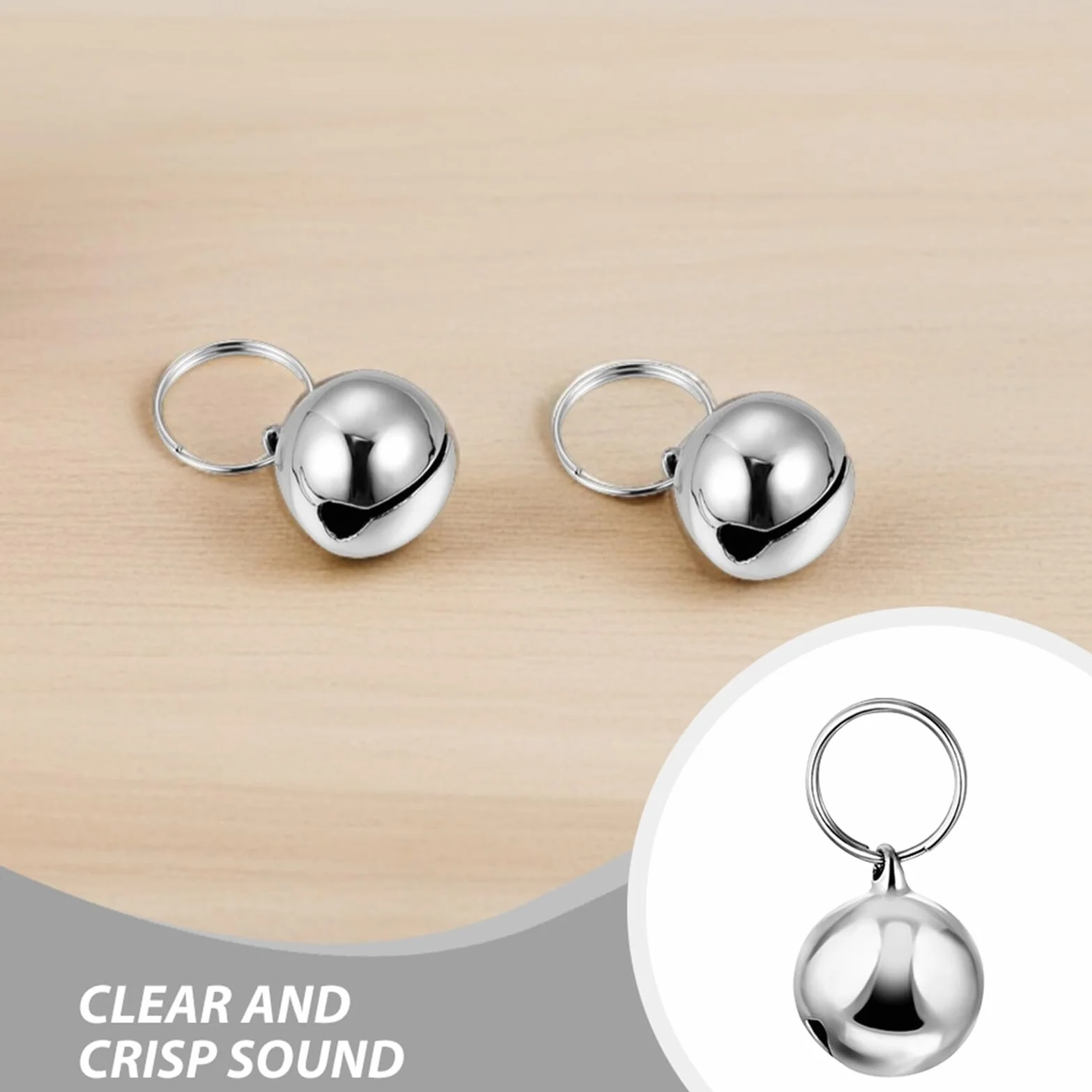 Clochettes en Métal Argenté pour Collier d'animaux, Son Clair, Fixation Facile, Accessoires Festifs pour Extérieur