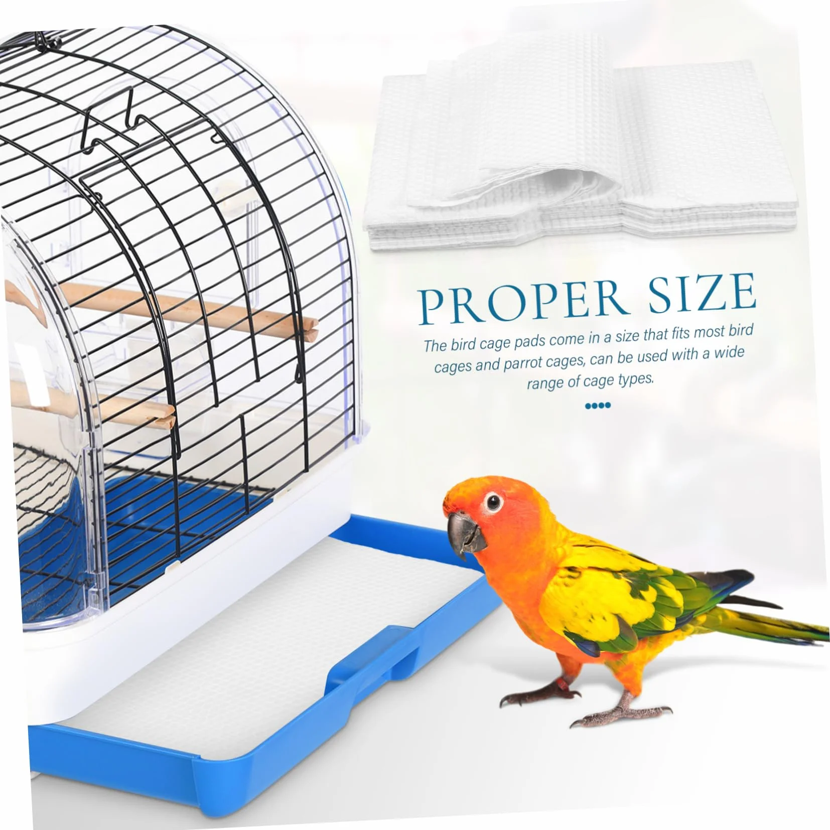 BESPORTBLE Tapis de Cage Oiseau Blanc Jetable 100 Feuilles pour Perroquet