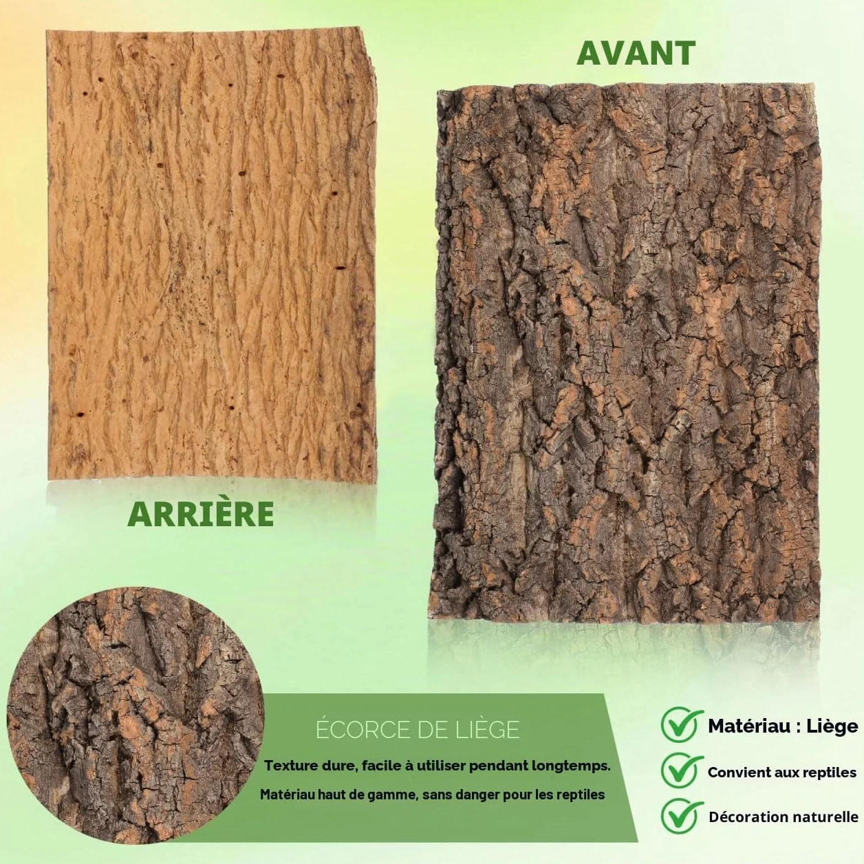 DOITOOL Panneaux De Fond en Écorce De Liège pour Terrarium Décor Mural De Toile De Fond Darbre De Réservoir De Reptiles Décoration De Tapis Descalade Dhabitat pour Tortue Lézard 30 x 40CM