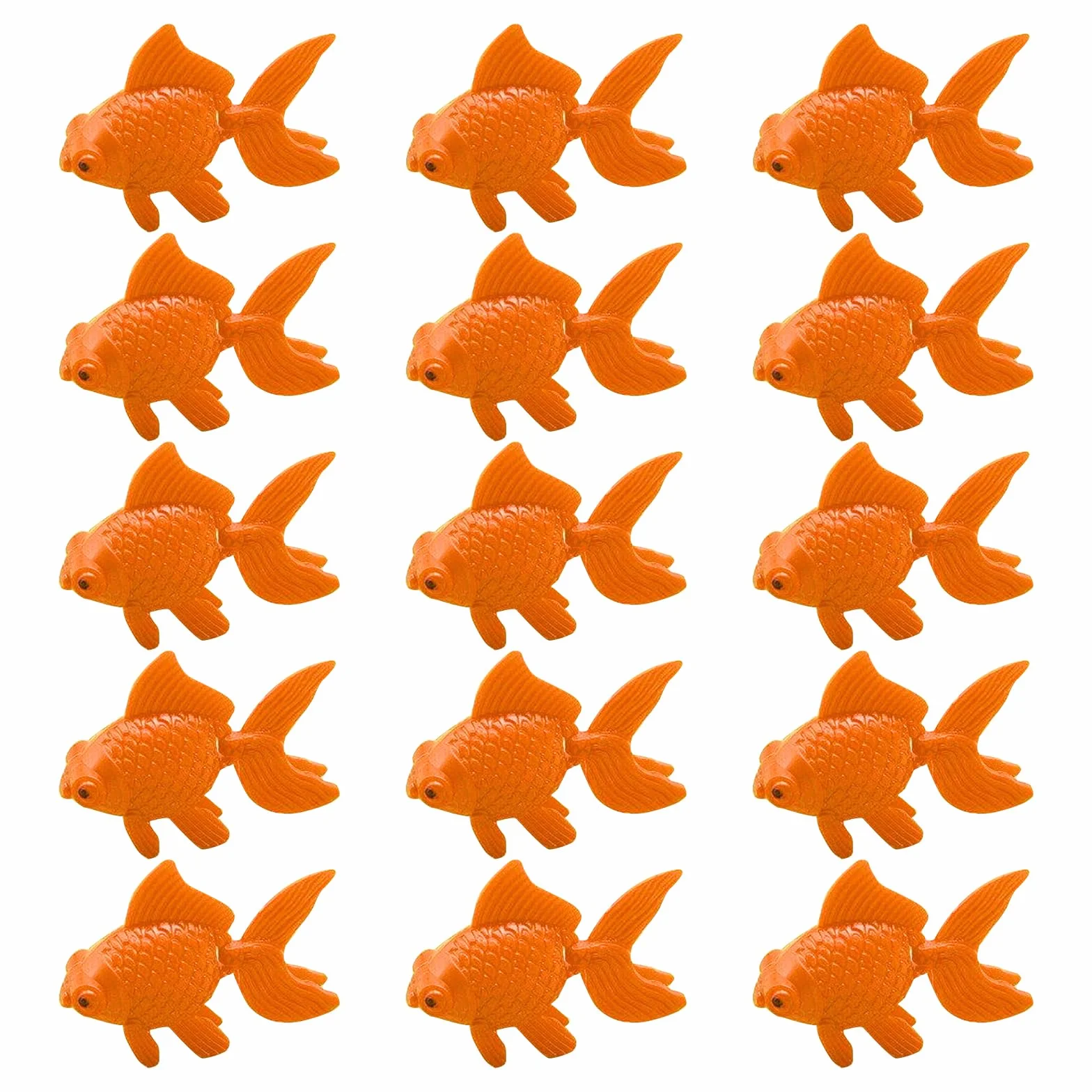 Poissons Artificiels en Mouvement Flottants pour Aquarium - 15 Pièces Petit Poisson Rouge Orange