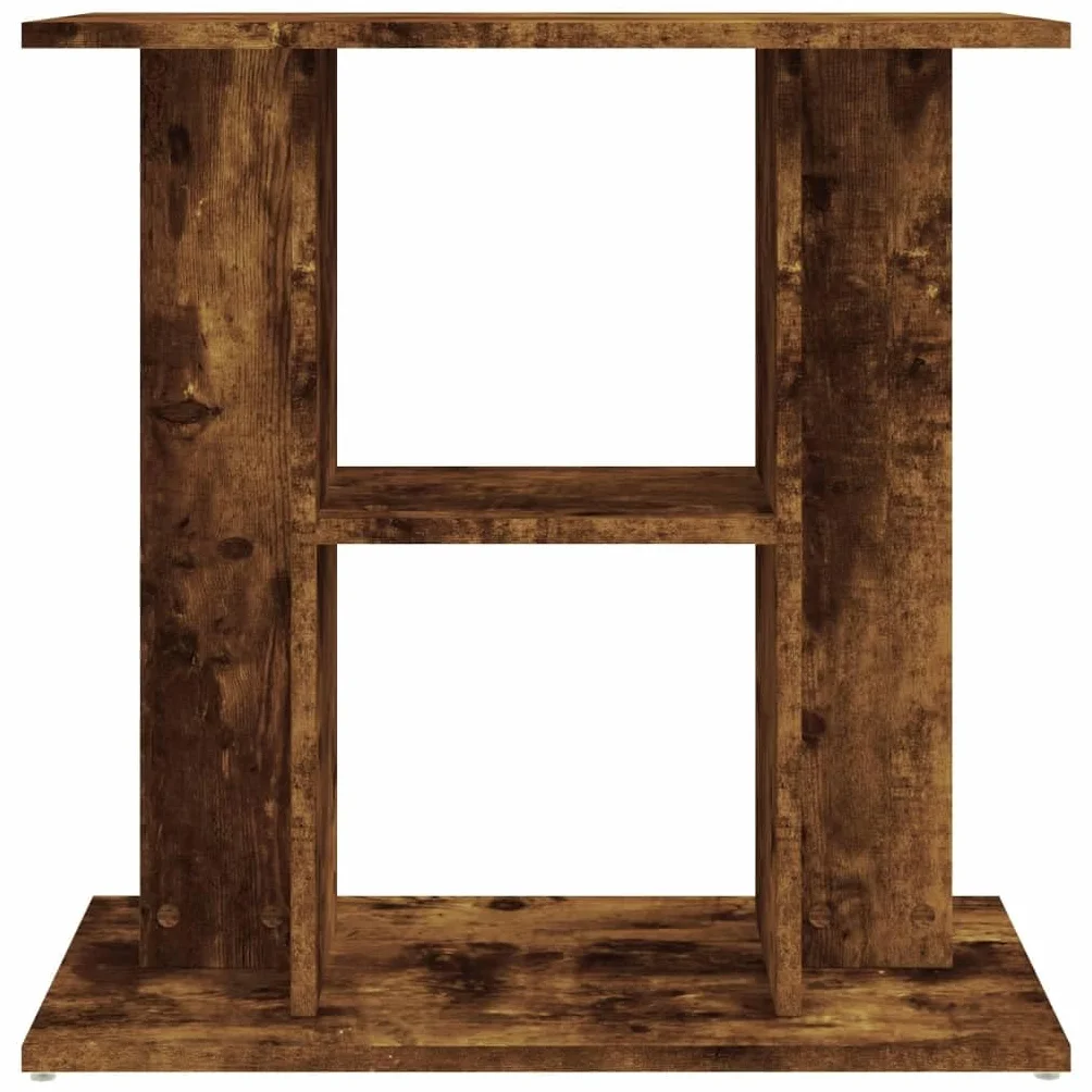 Support d'aquarium Chêne fumé 60x30x60 cm Bois d'ingénierie 3 Niveaux Meuble pour Aquarium