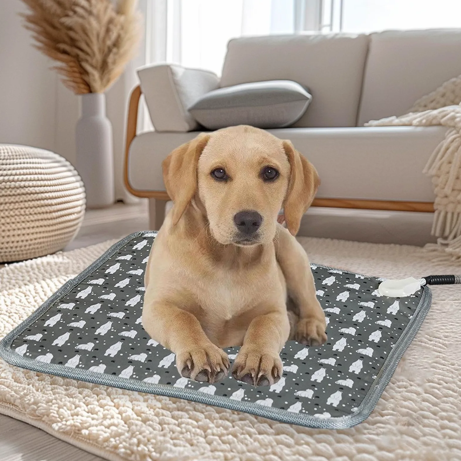 Tapis Chauffant Pour Chat Électrique Imperméable 9 Réglages de Température | Tapis et Couverture Chauffants pour Petits Chiens pour Petits et Grands Chiots Chatons Intérieur et Extérieur
