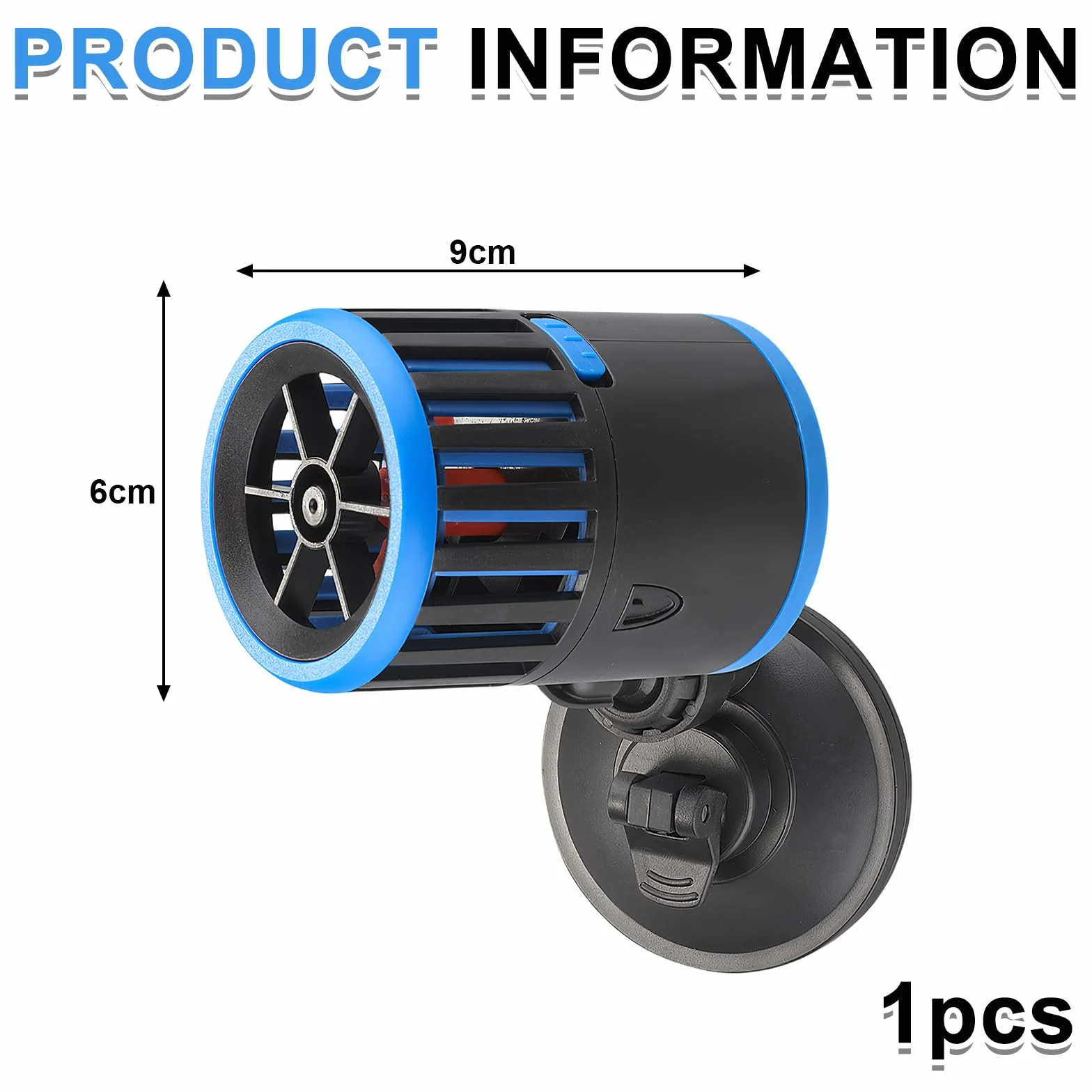 Pompe de Brassage pour Aquarium 7000L/H 10W 360° Pivotant Wave Maker Ventouse Eau Douce Salée