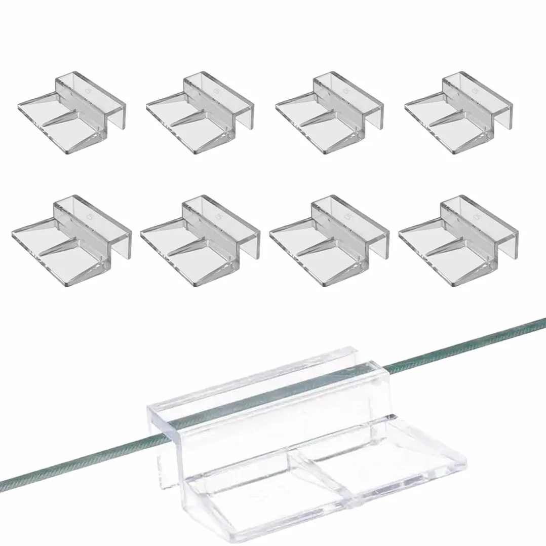 Couvercles pour aquarium Lot de 8 clips support en acrylique universel 6 mm 8 mm