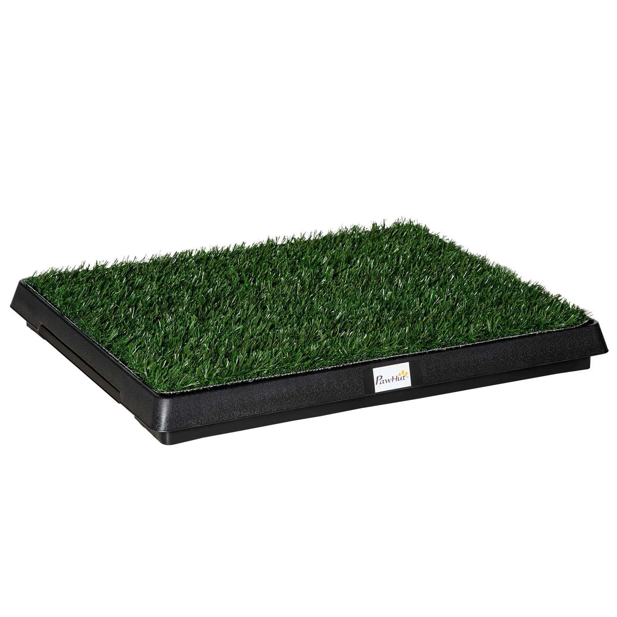 PawHut Litière pour Chien Gazon Synthétique Toilettes Portables 63x51x6 cm Noir Vert