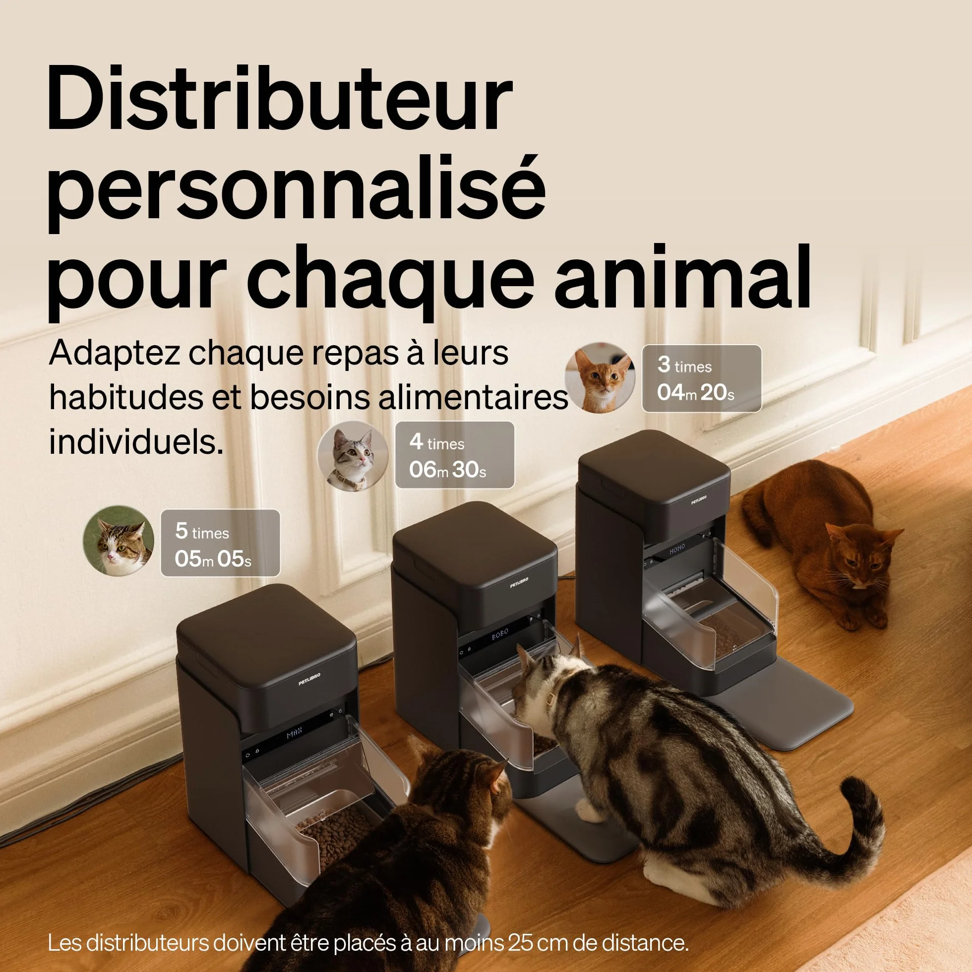PETLIBRO Distributeur Automatique RFID Chat Wi-Fi 2,4/5 GHz Contrôle Application Reconnaissance Collier
