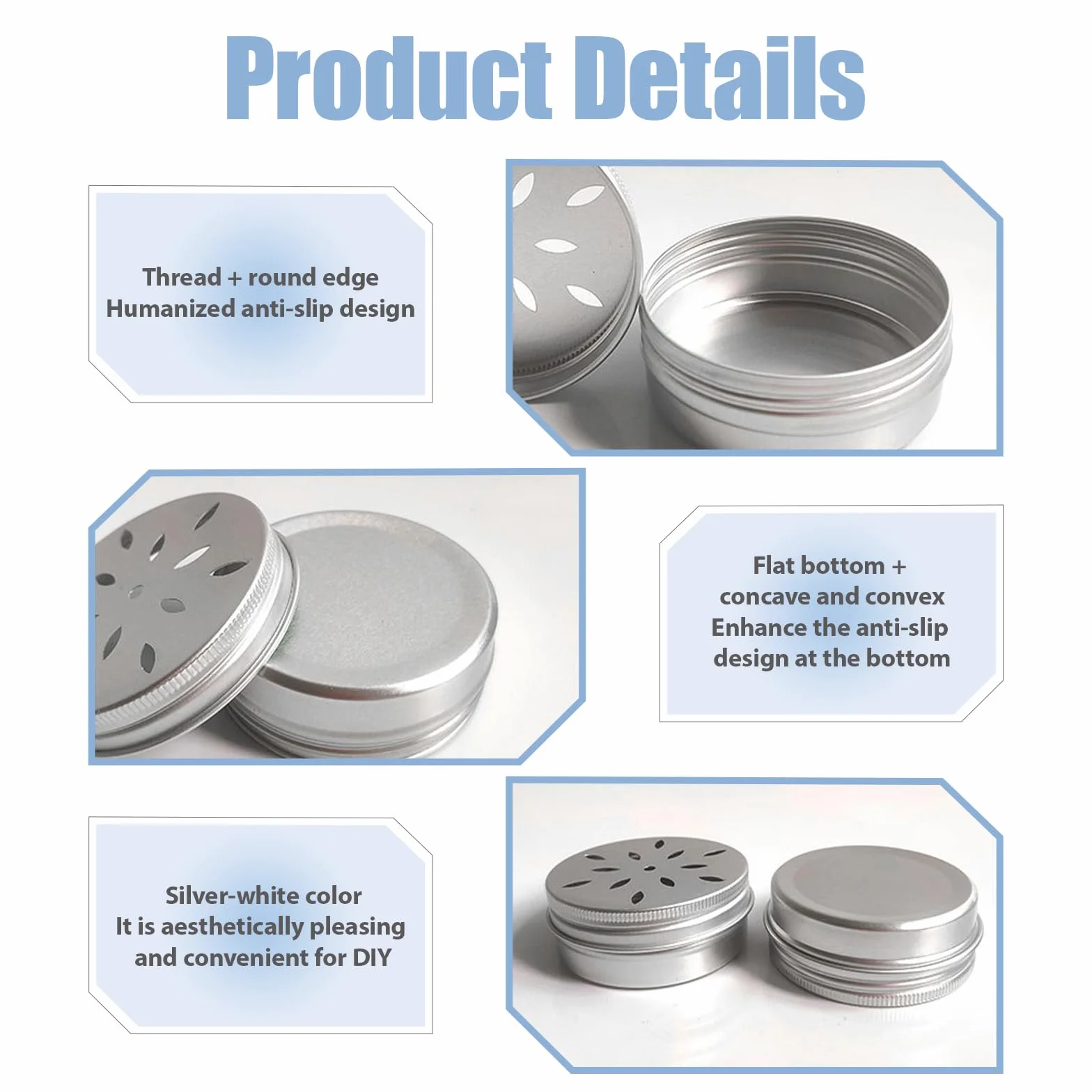 Récipients anti-odeurs 60 ml pour chiens à renifler, en aluminium, réutilisables