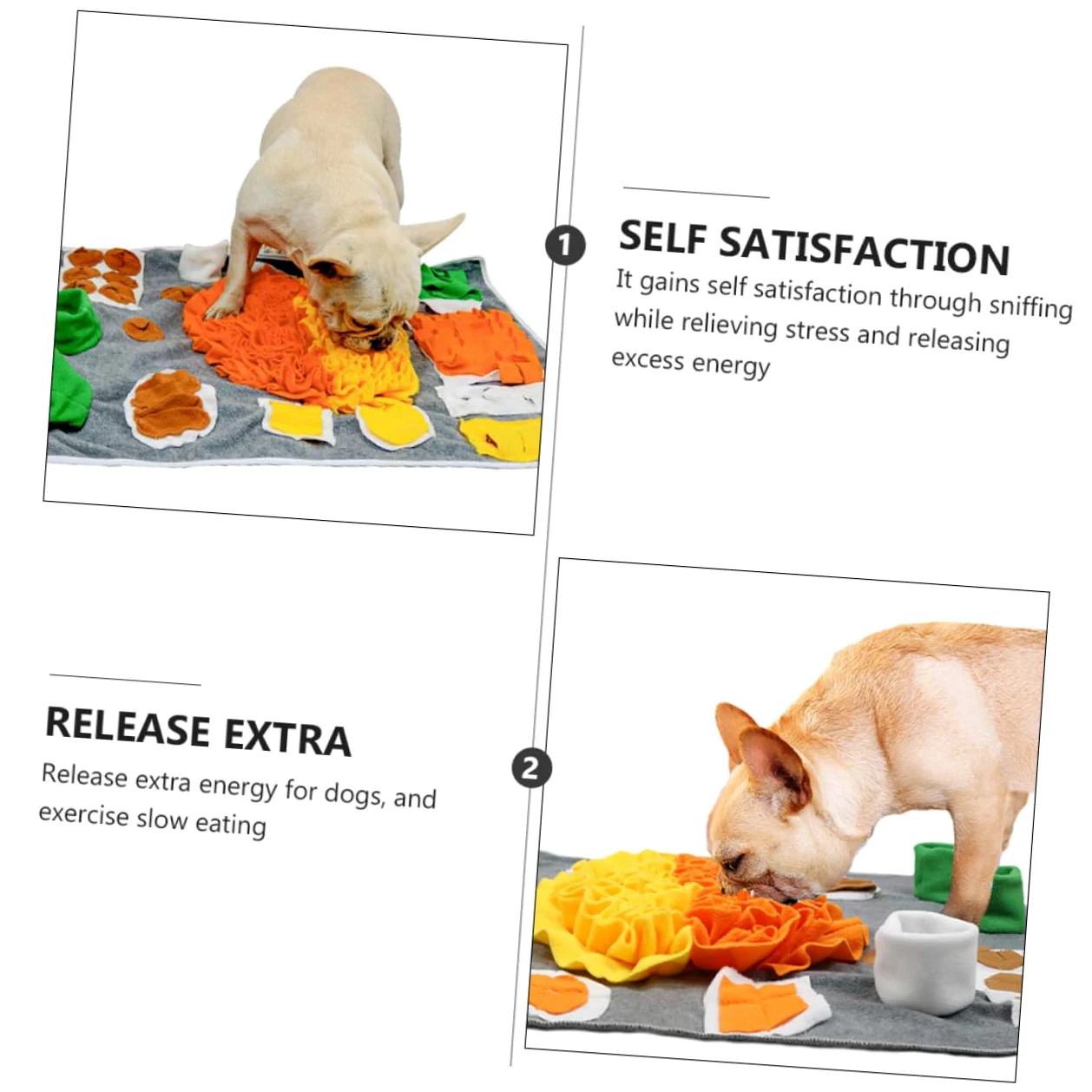 Tapis de Reniflage pour Chien Flanelle Alimentation Lente Jeu Olfactif Entraînement Interactif