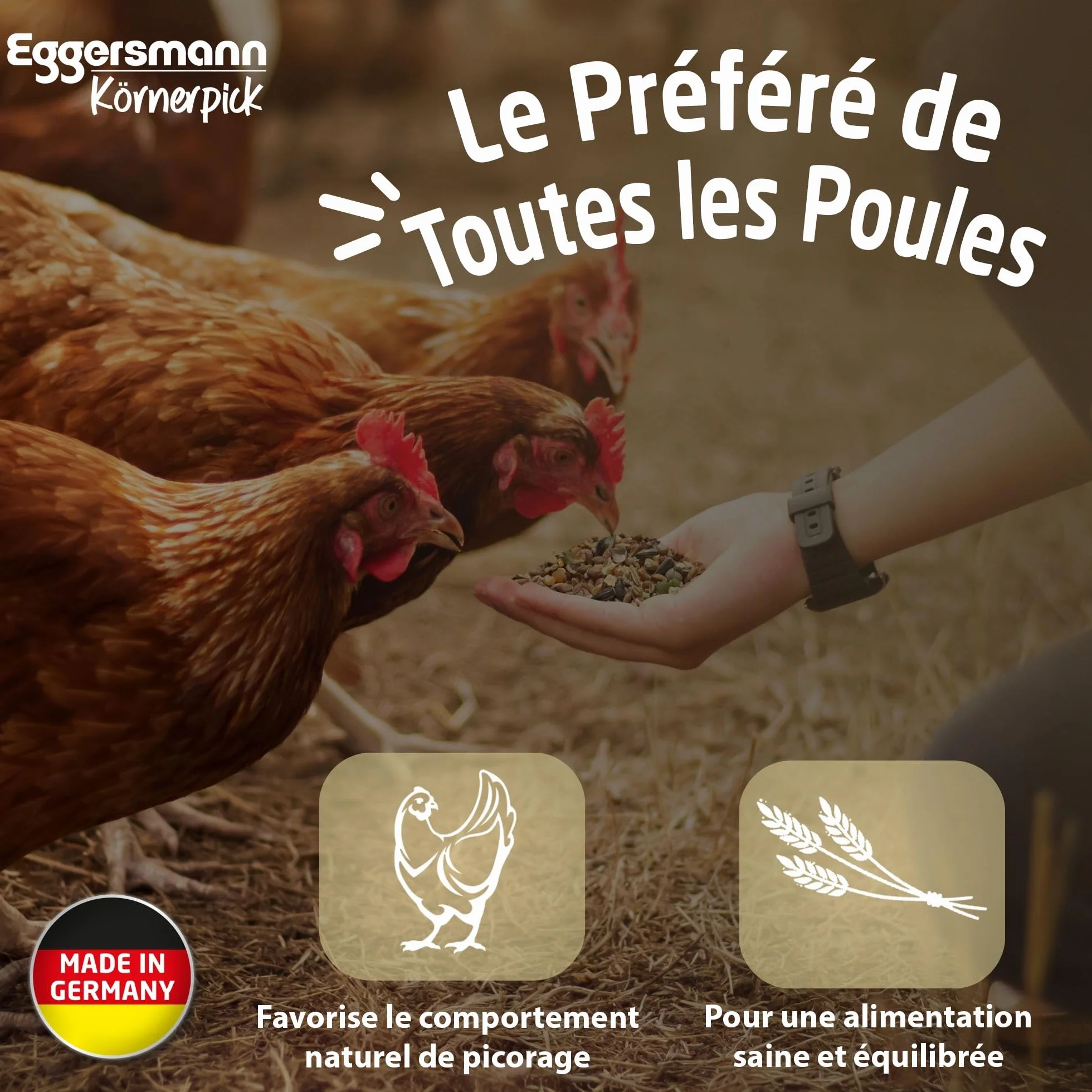 Eggersmann Körnerpick 25kg Premium Nourriture Poule - Aliments pour volailles - Graines Poule