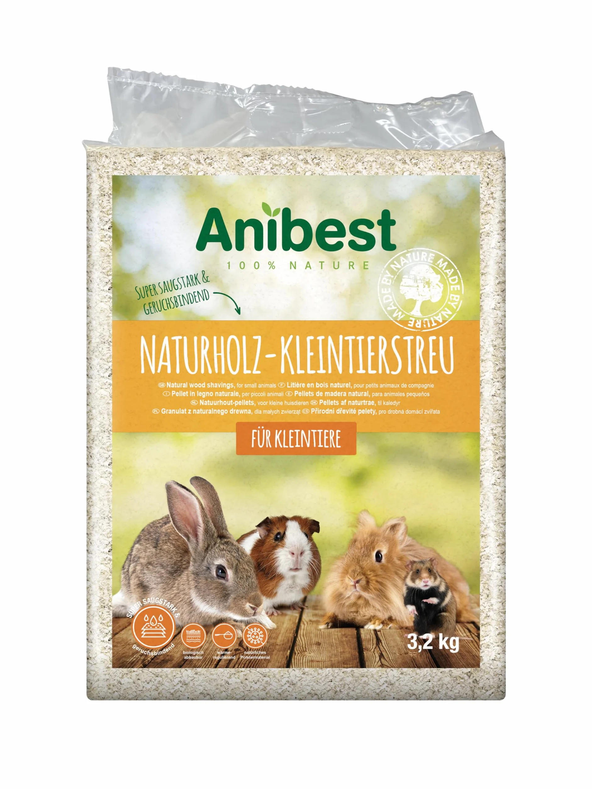 Anibest Copeaux de Bois pour Petits Animaux 3.2KG