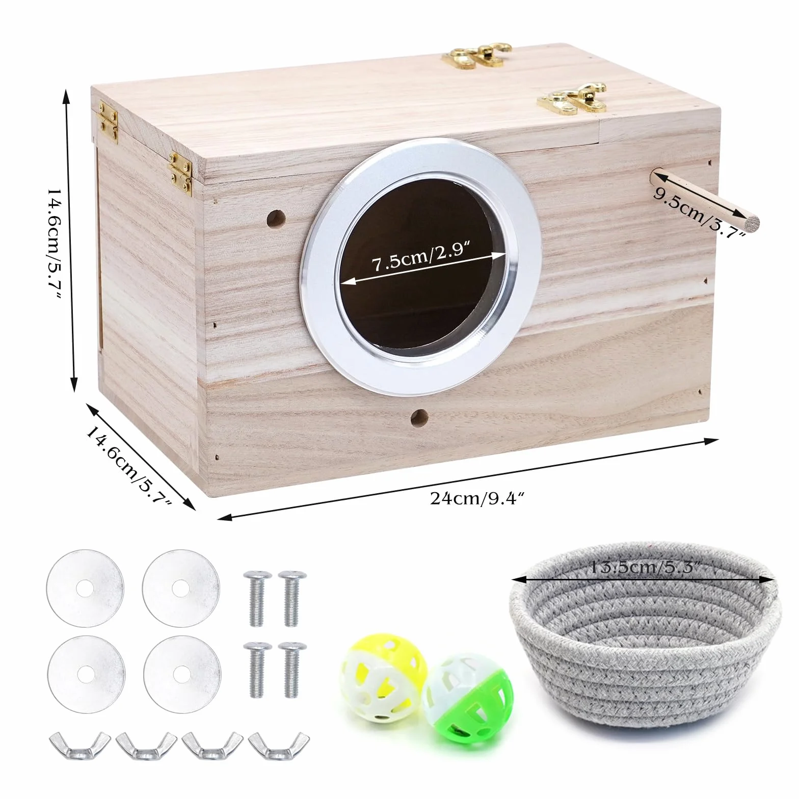 Nichoir transparent perruche perchoir bois fenêtre visualisation
