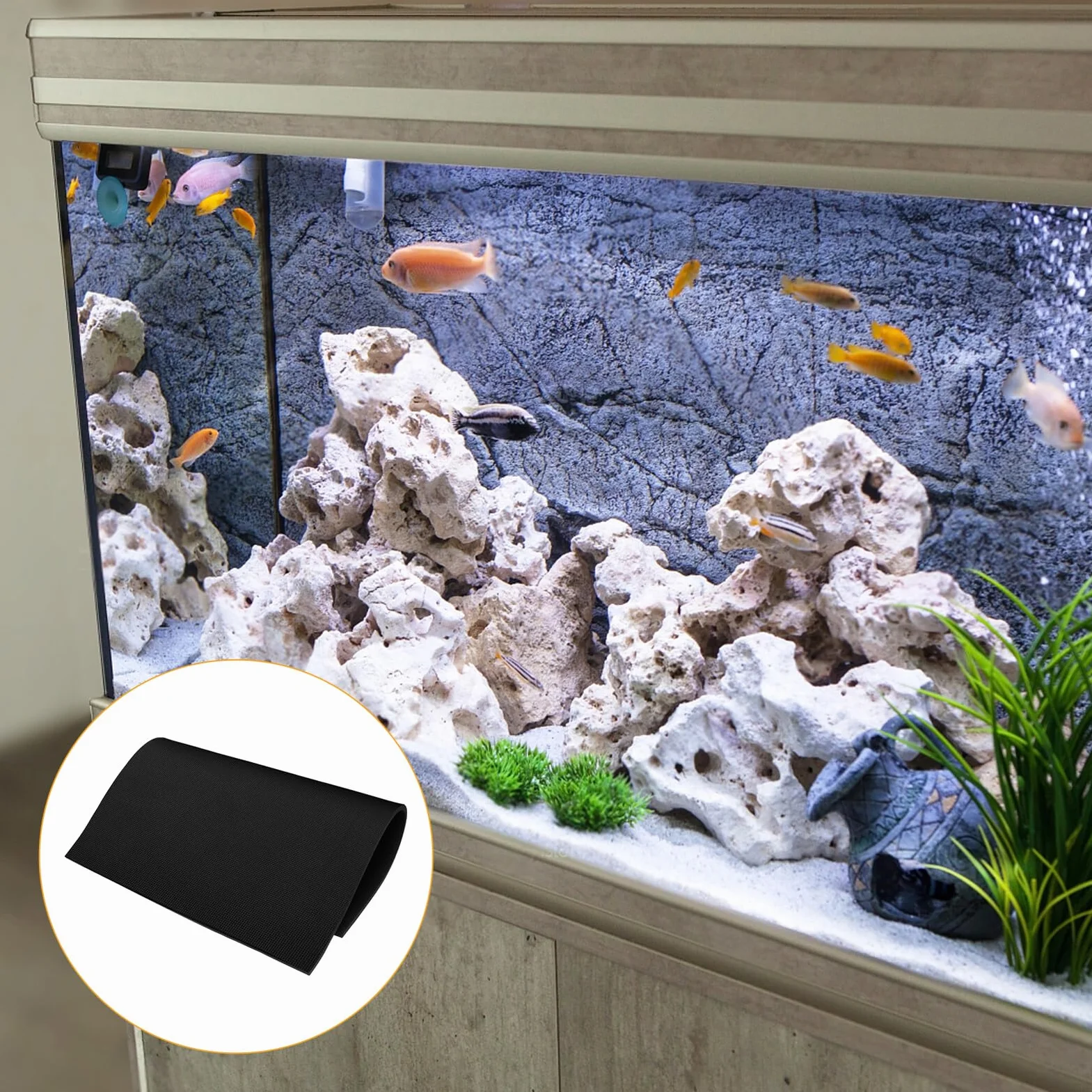 INOOMP Tapis Antidérapant Aquarium Mousse Résistant Eau Usure Fond Réservoir Poissons