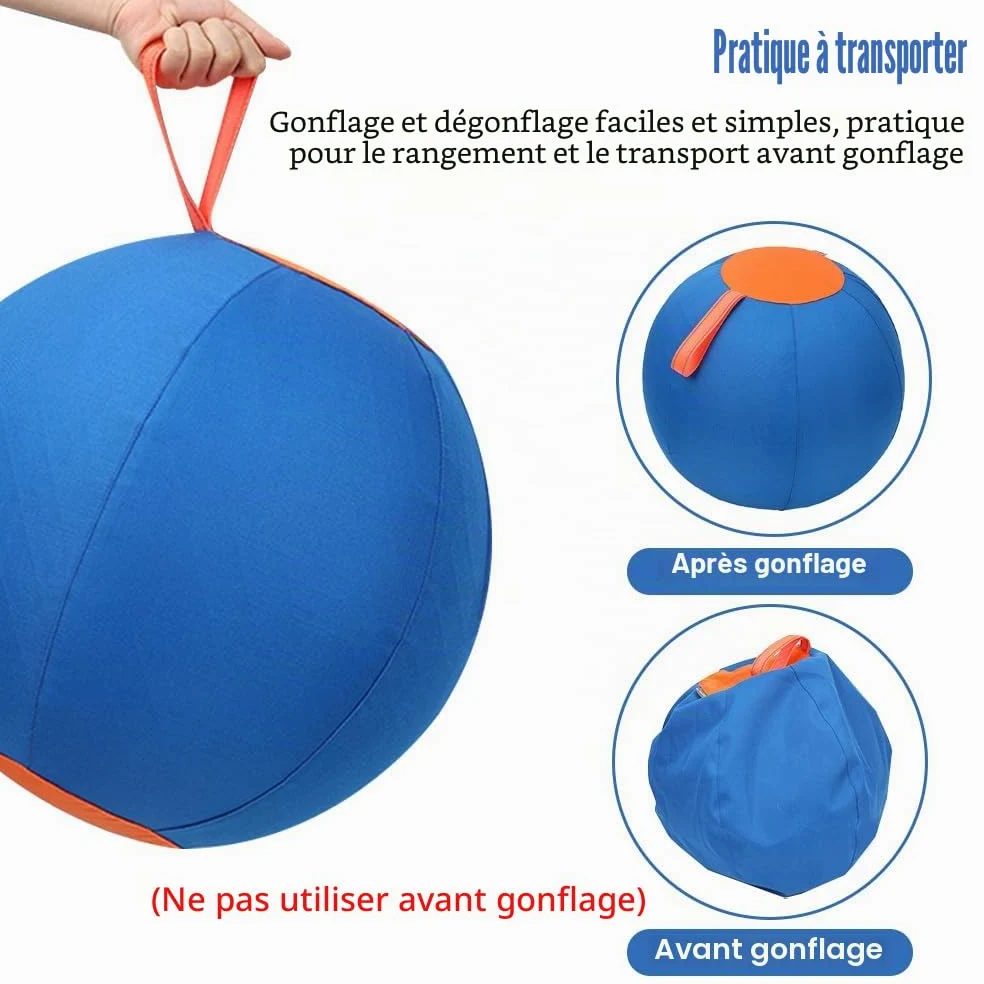 MiOYOOW 45CM Grandes Balles de Cheval, Balle Troupeau Chiens Anti-éclatement Mega Ball d'entraînement avec Pompe à Main et Couverture à Balle pour Chevaux, Chiens, Chèvres, Agneau