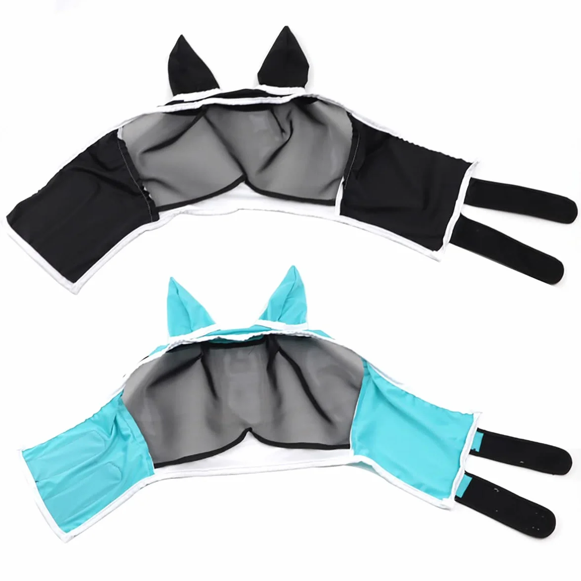 TopHomer Masque anti-mouches en maille fine avec oreilles Taille L Noir et blanc