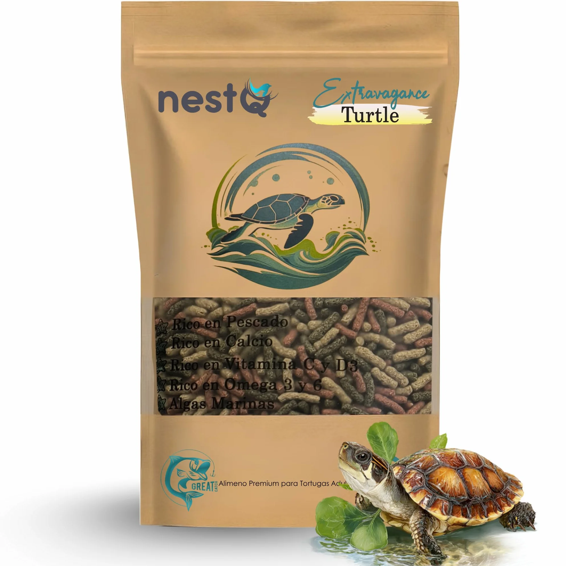 Granulés Flottants pour Tortues Aquatiques Alimentation Complète Riche en Calcium 200g