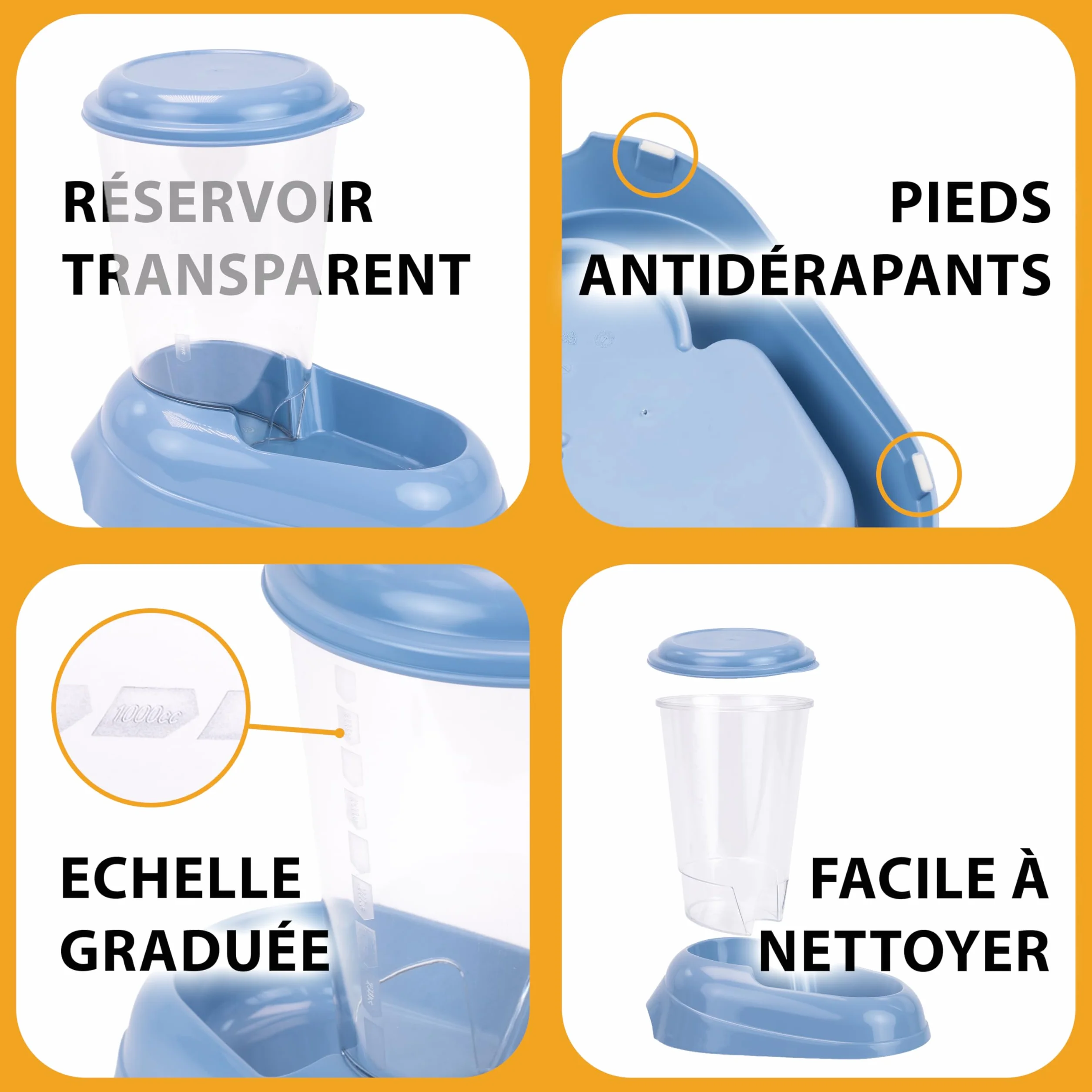 Ferplast Distributeur de croquettes Zenith 3 L 20,2x29,2x28,8 cm Bleu