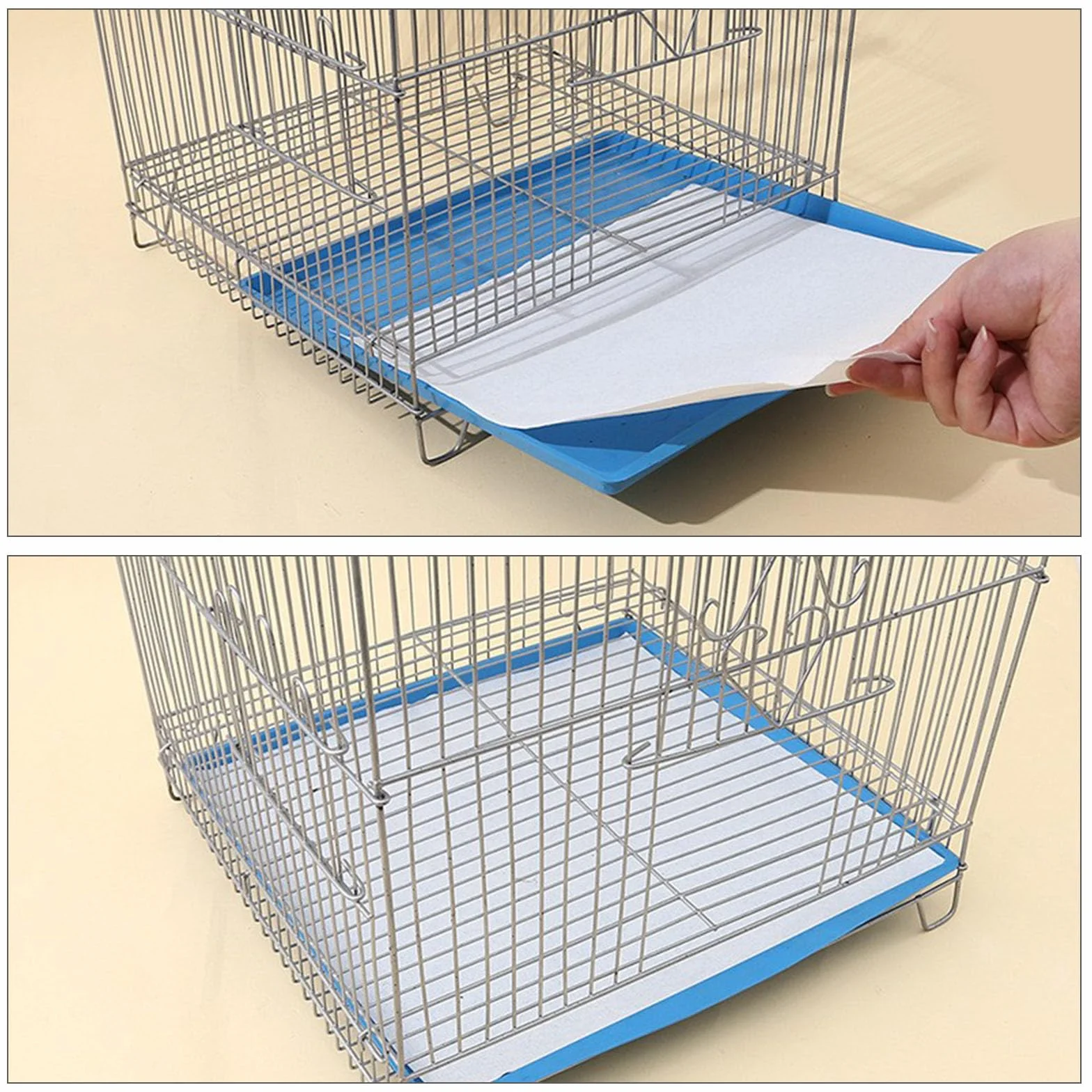 Papier Absorbant pour Oiseaux, Lot de 100 Feuilles Jetables Prédécoupées, Non Tissé, 30 x 40cm