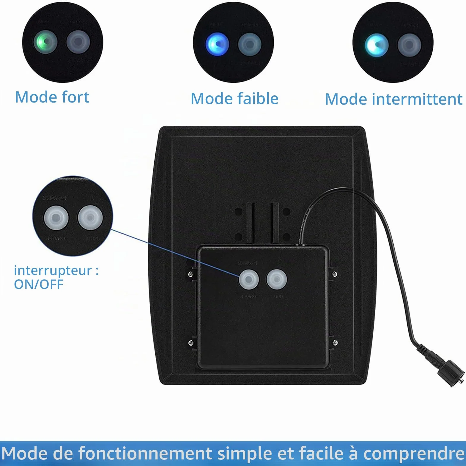 Pompe à oxygène solaire 2,5 W avec batterie 1800 mAh, 3 modes, pour bassin, étang, pêche