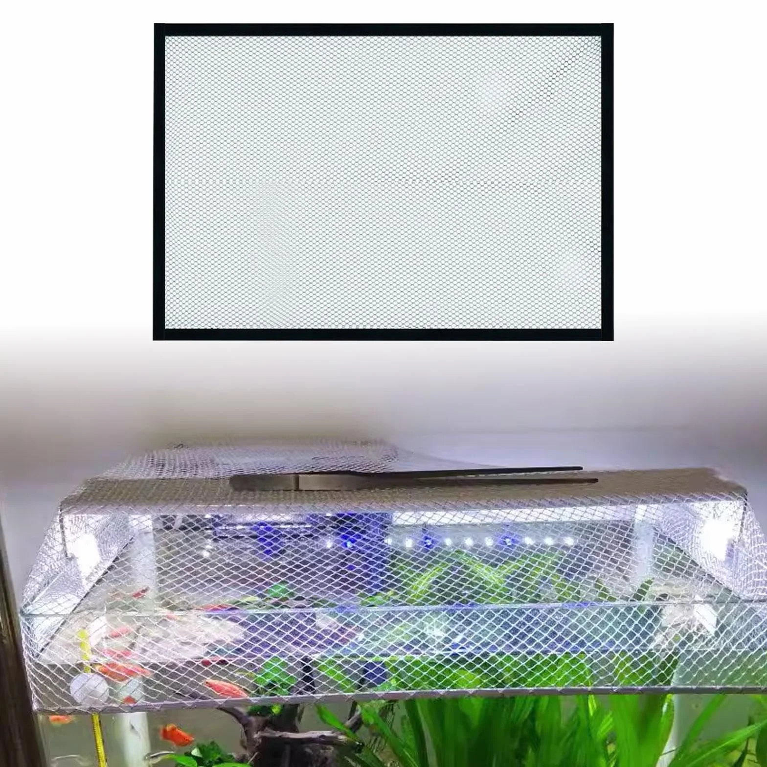 Harilla Couvercle de Réservoir de Poisson, écran Transparent en Maille pour Aquarium, 80x40cm