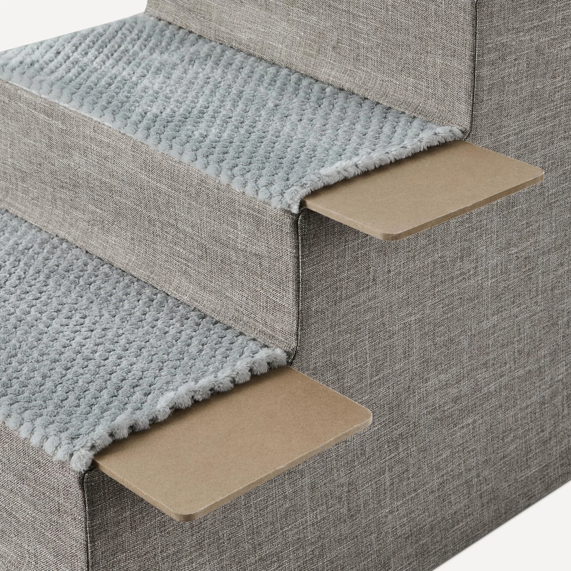 Amazon Basics Marchepied à 4 Marches pour Chien, 46,7cm de Hauteur, Escalier Antidérapant, Gris