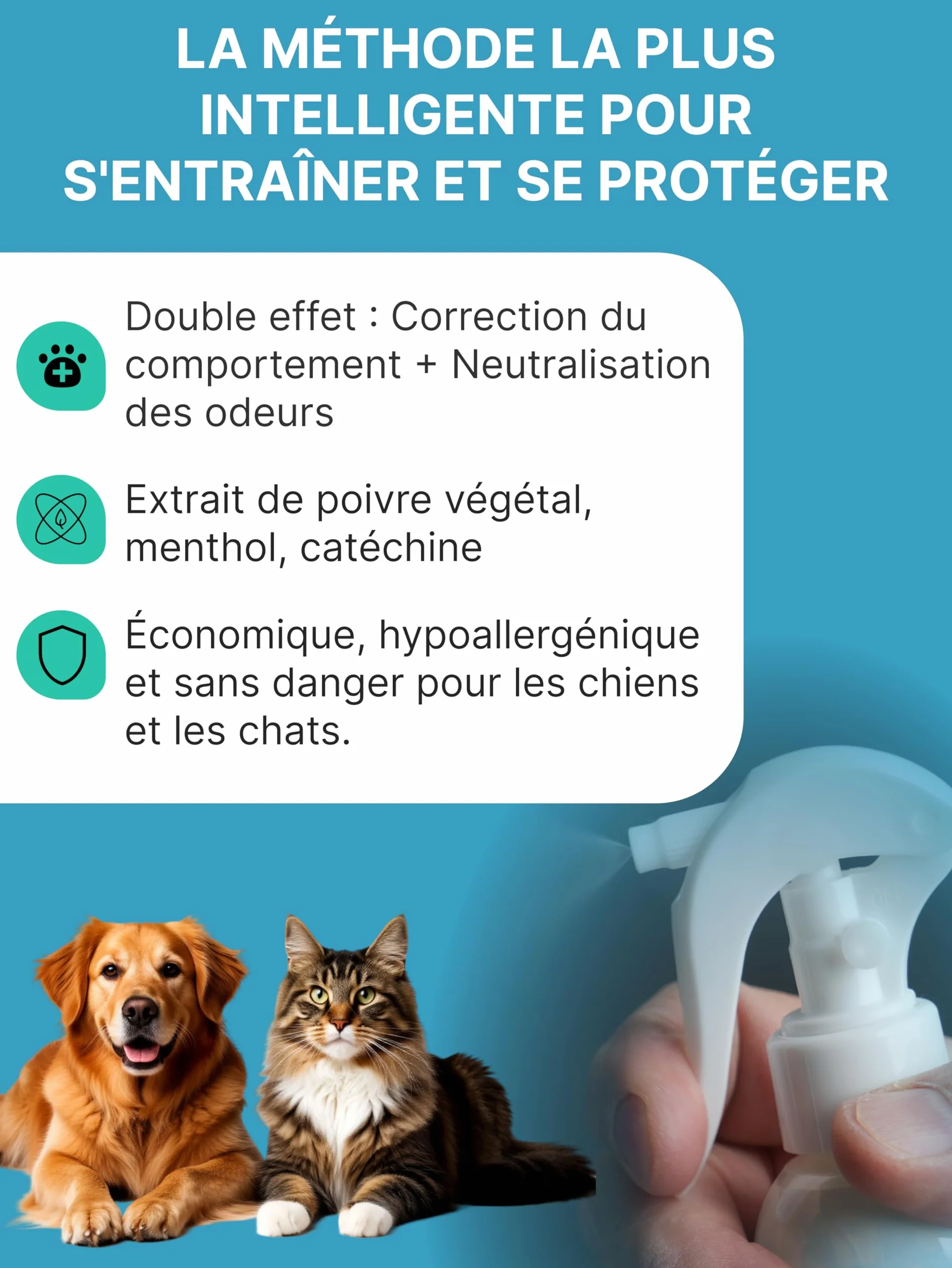 Spray Anti-Pipi pour Chiens et Chats Répulsif Intérieur 200 ml