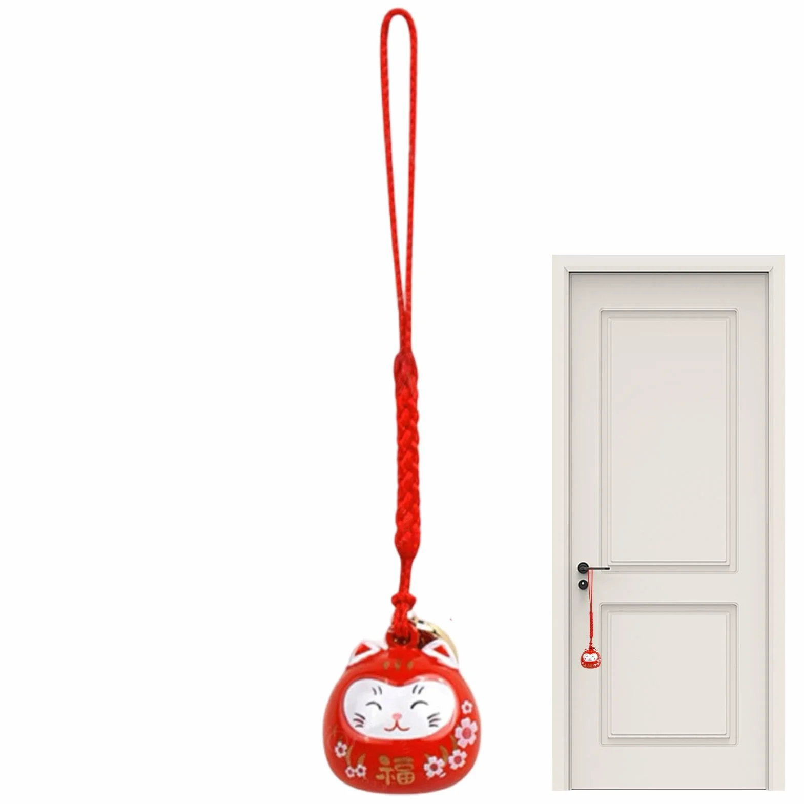 Pendentif porte-clé chat porte-bonheur pour téléphone - Symbole bonheur richesse