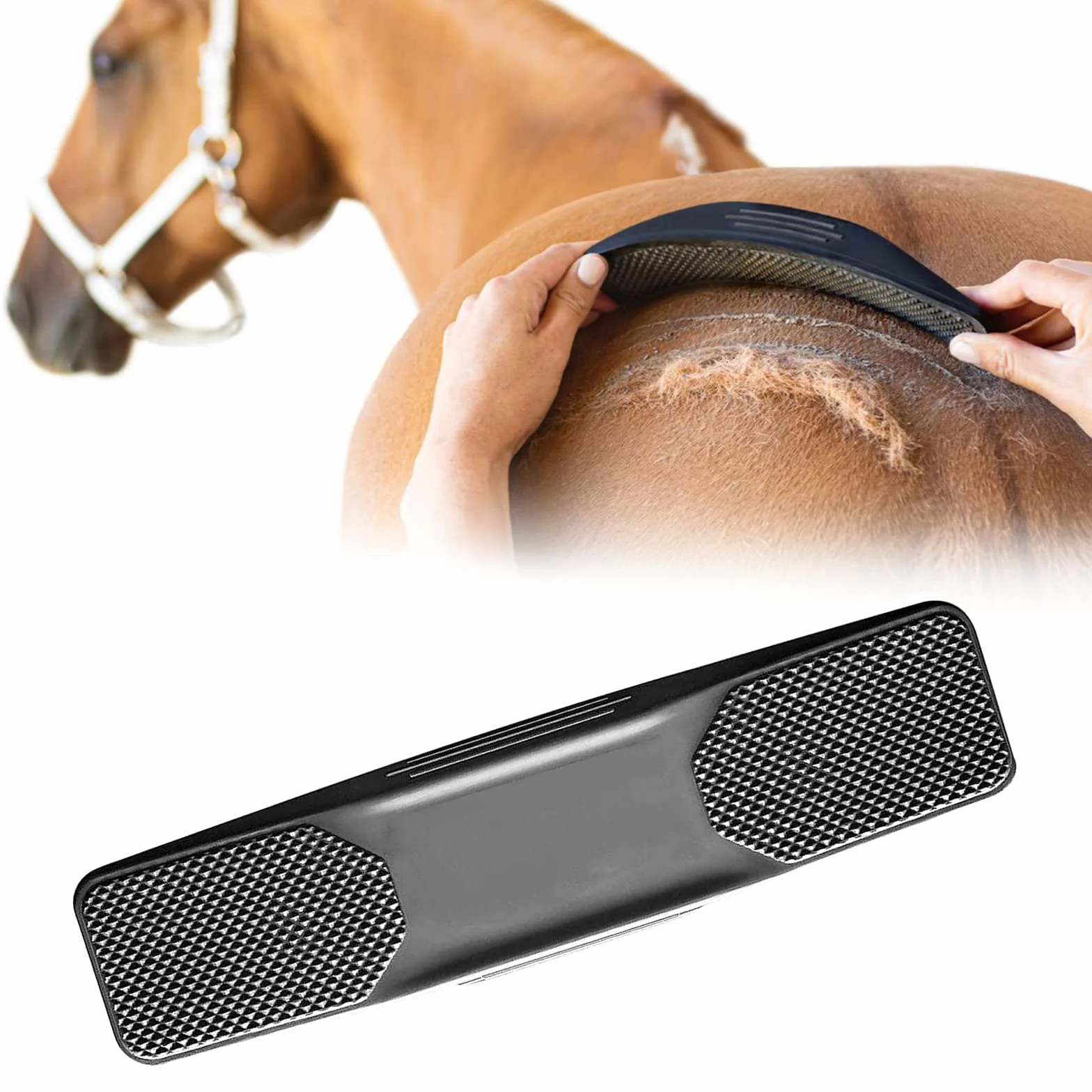 Brosse de massage pour chevaux Peigne élimine poils morts fourrure saleté