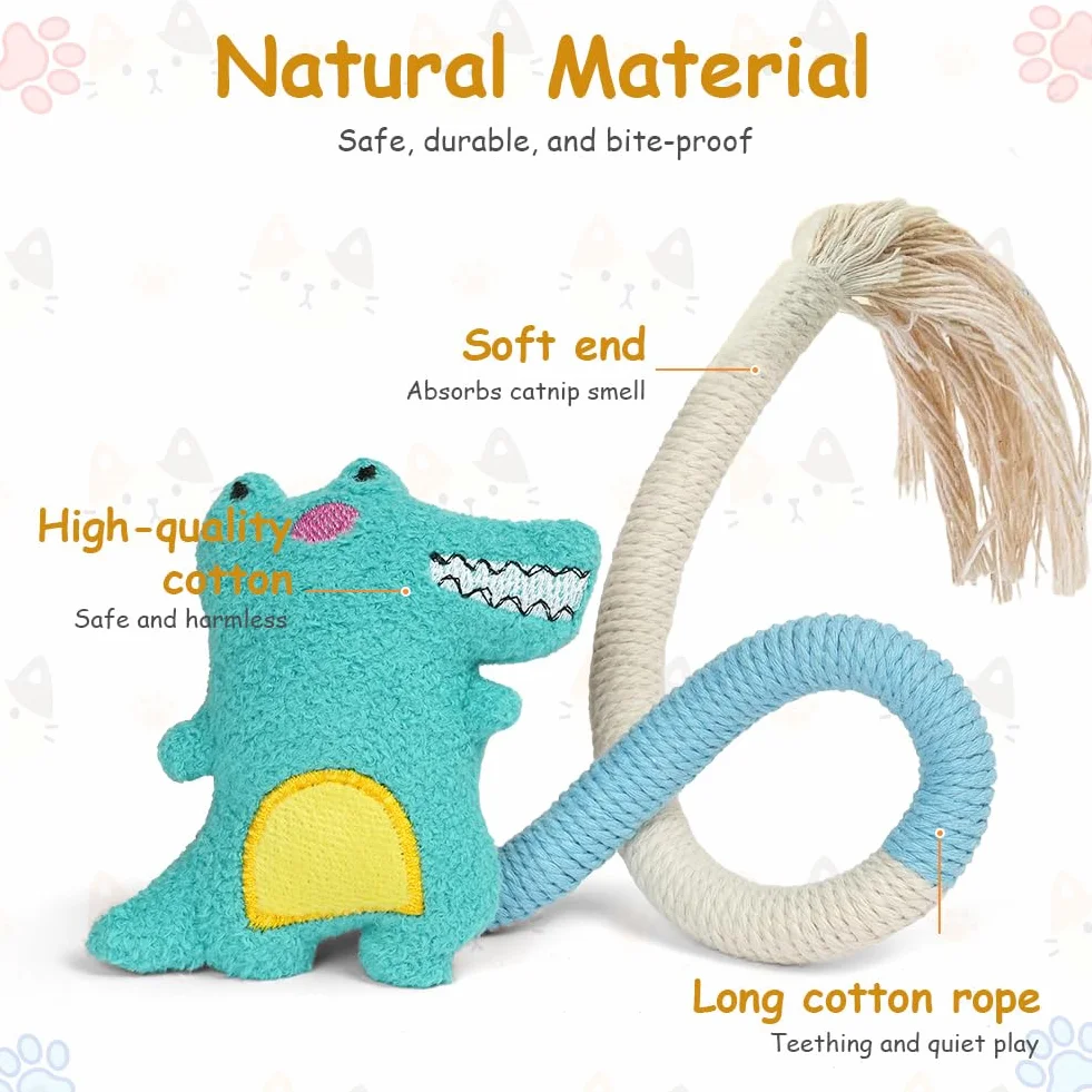 Jouet Chat 4PCS Jouets Interactifs Corde à Taquiner Jouet De Dentition Chaton