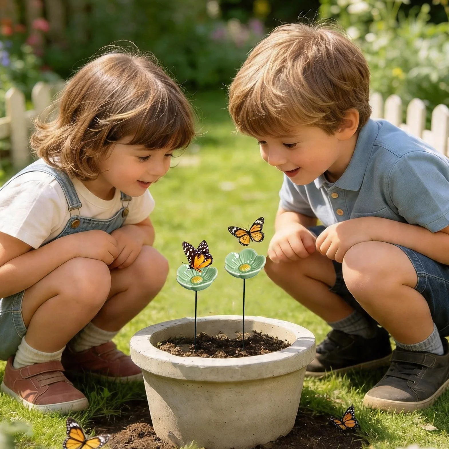 Bol en céramique Station d'Eau pour Abeilles Oiseaux Papillons - Abreuvoir et Mangeoire Jardin Extérieur