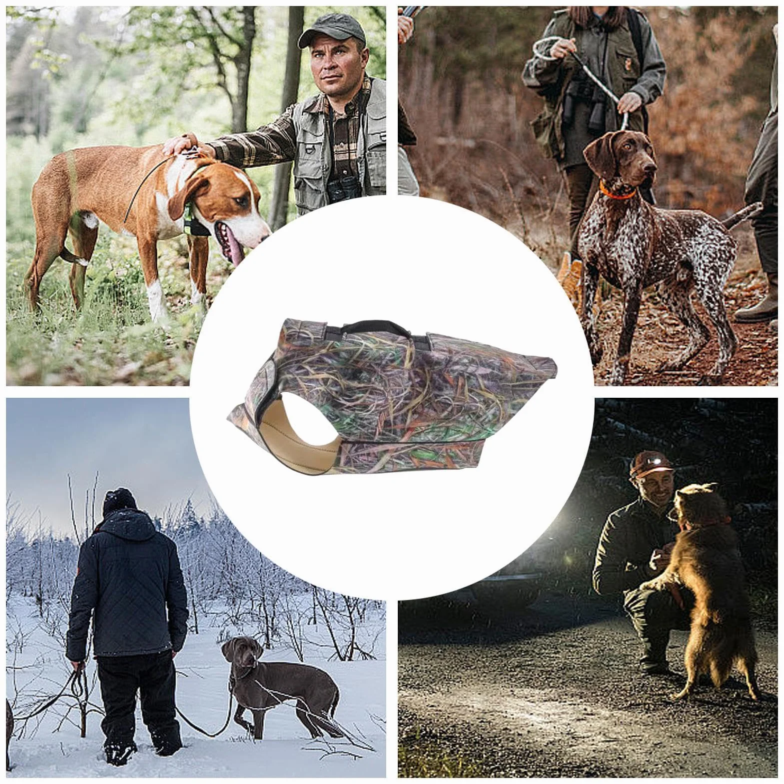 Gilet de Chasse pour Chien Respirant en Néoprène avec Poignée, Harnais de Sécurité Réglable pour Grands Chiens