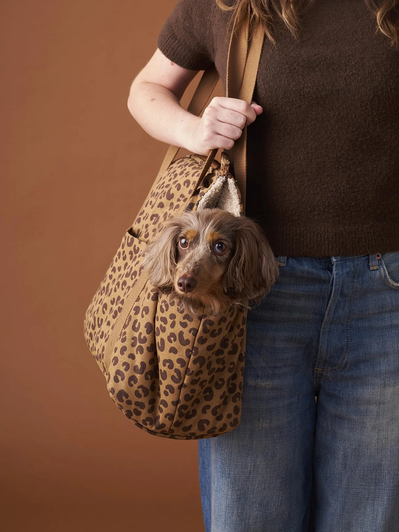 VERTBAUDET Sac de Transport Chat Chien Marron