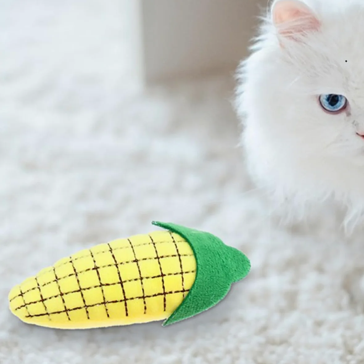 DECHOUS Jouets à Mâcher pour Chat en Peluche Herbe à Chat, Lot de 3 Pièces, Design Mignon et Fonctionnel, pour Chatons D'intérieur