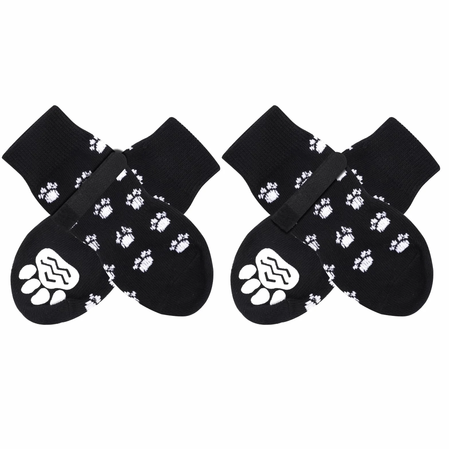 AUAUY Chaussettes Anti-Dérapantes Chien Chat Protège Pattes Sols Intérieurs Bandes Fixation Réglables Petits Moyens Chiens Chats S