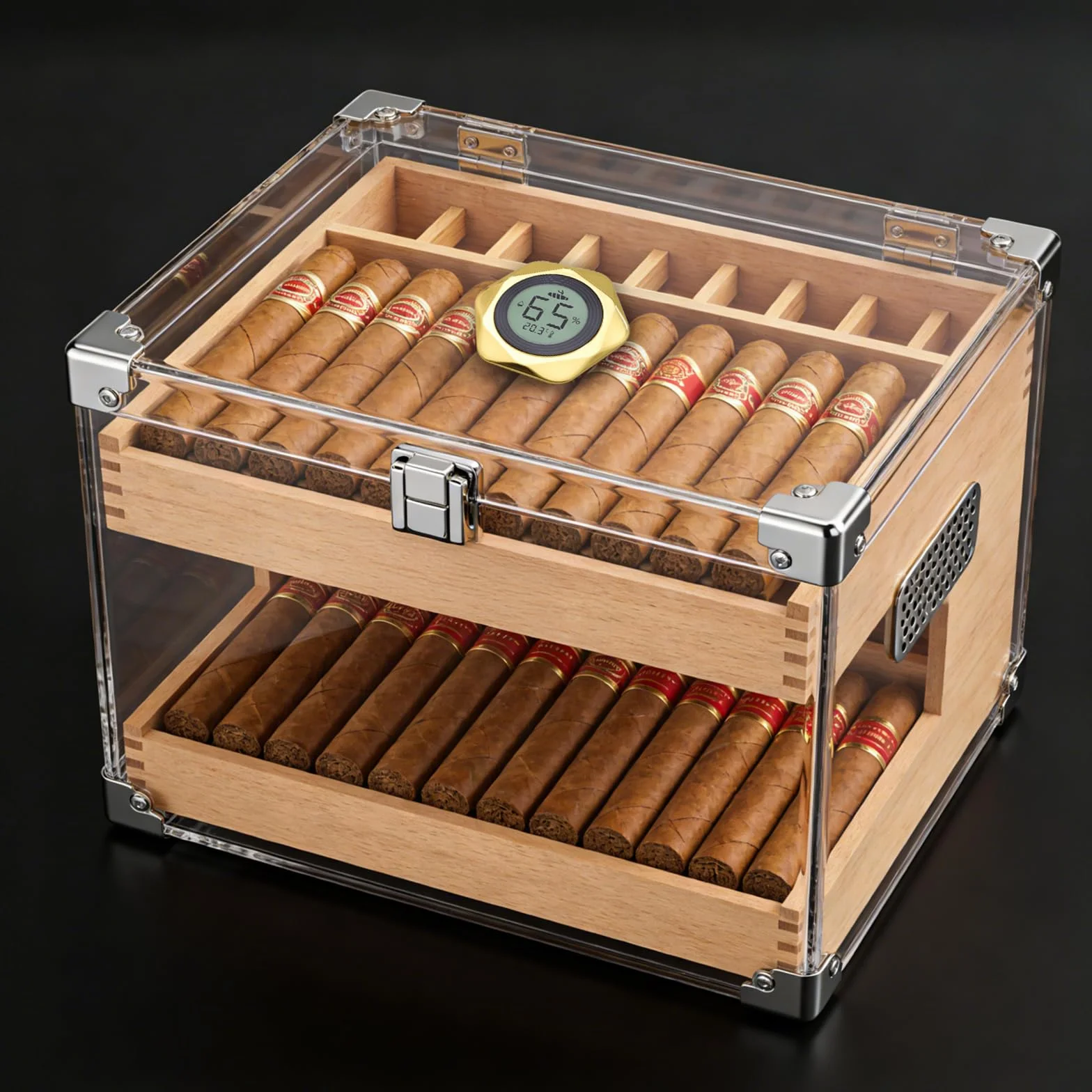 Thlevel Hygromètre Thermomètre Numérique LCD Indicateur Humidité Température pour Cave à Cigare