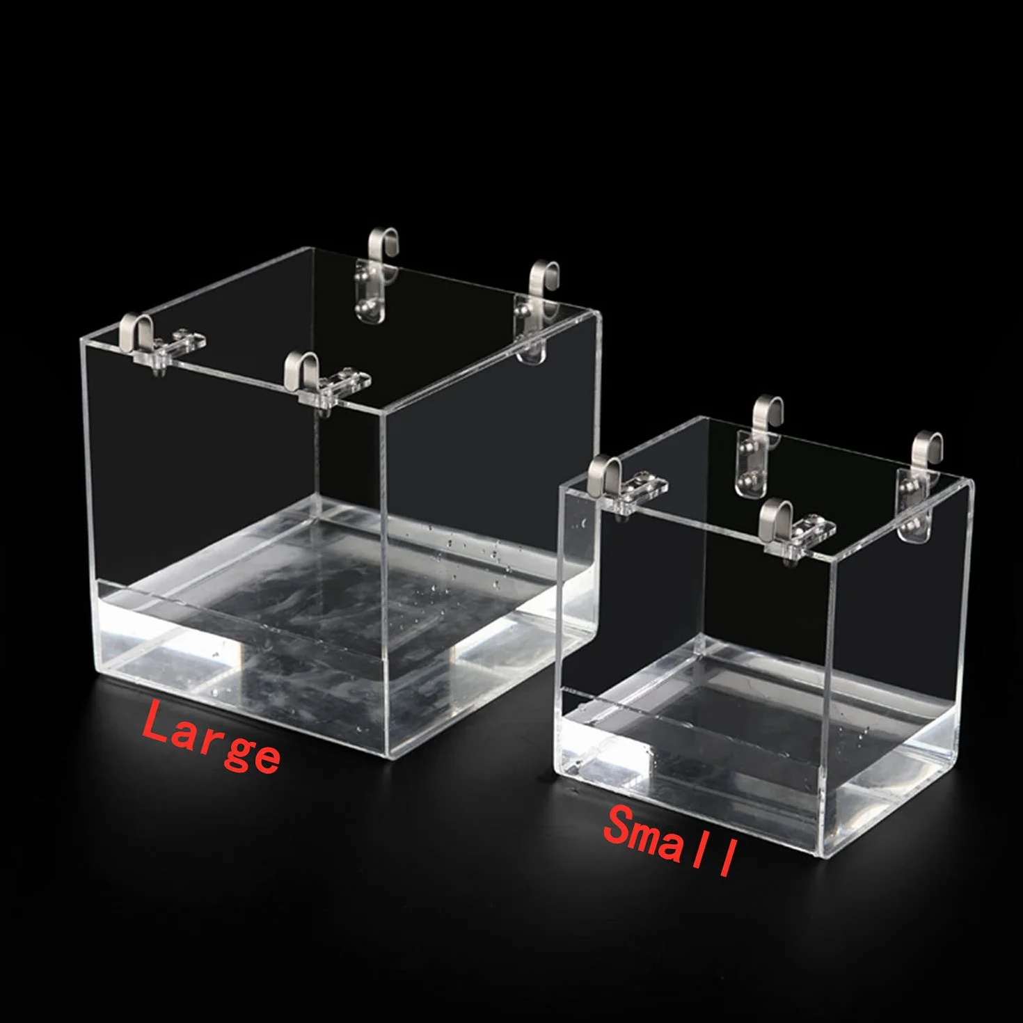 GURECOD Bain d'oiseau Suspendu Cube 13x13x11cm pour Petits Oiseaux Canaris Perroquets