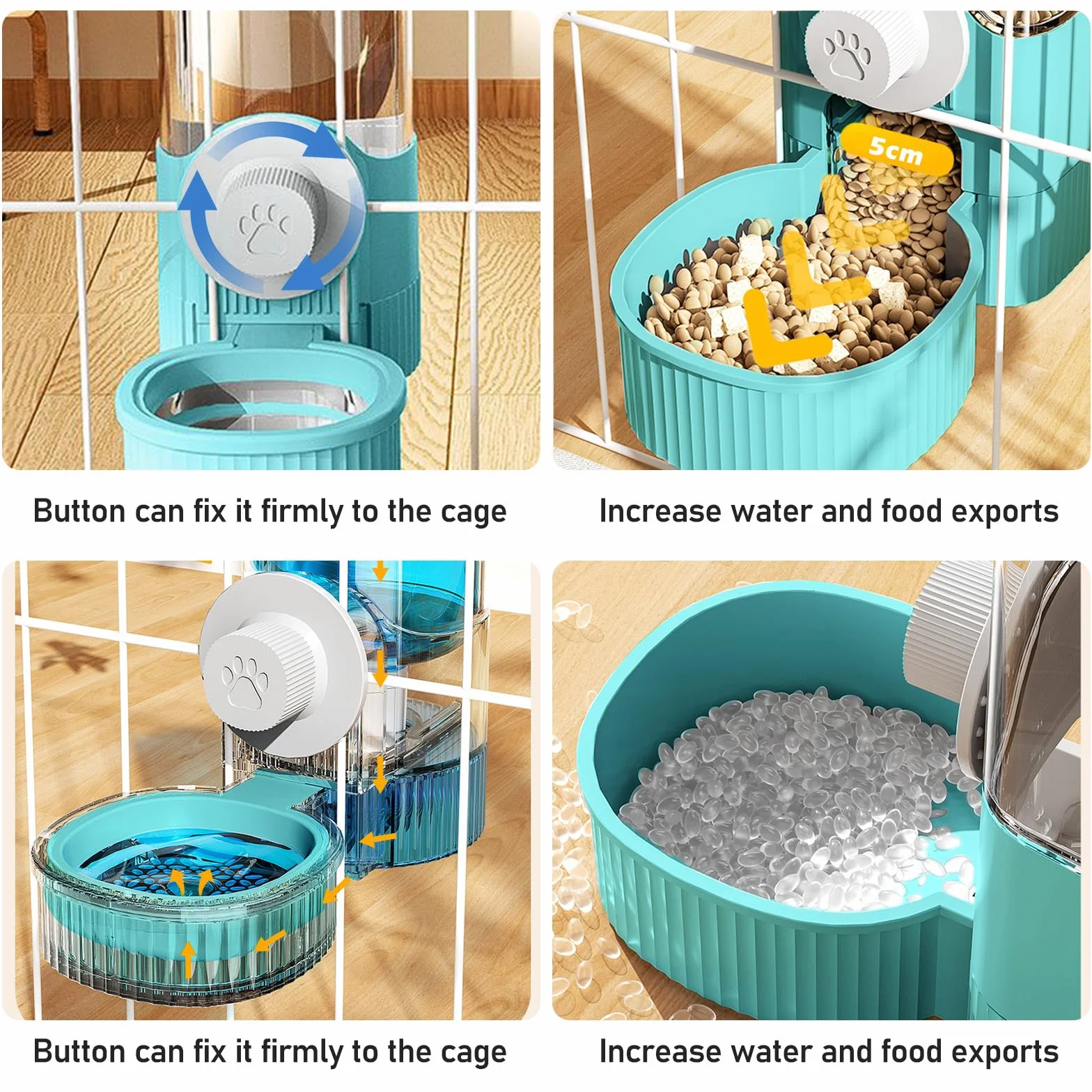 Abreuvoir Distributeur Automatique Nourriture Suspendre Mangeoire Eau Chat Lapin
