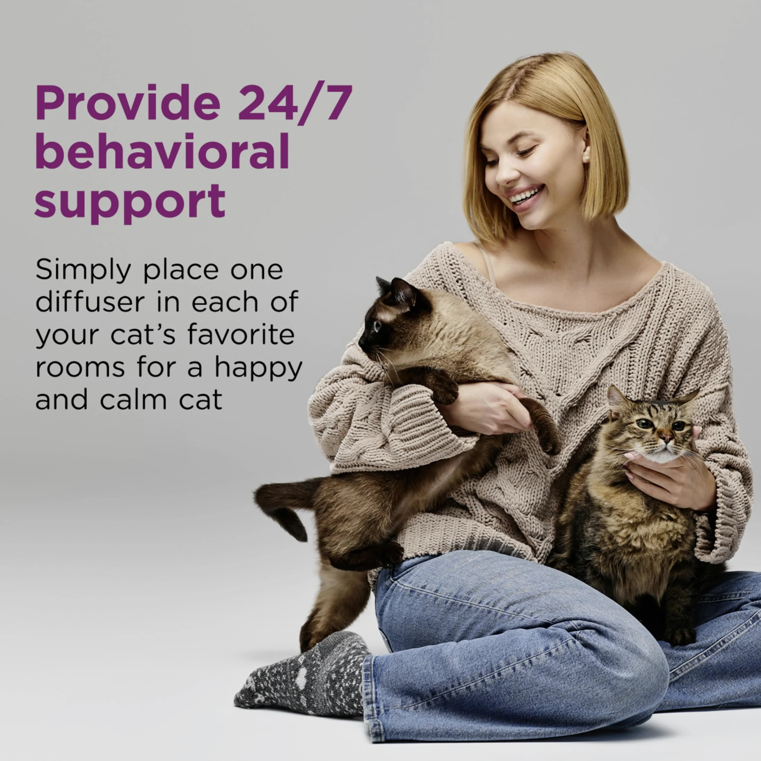 Comfort Zone 1 diffuseur Plus 2 recharges | Kit apaisant Multi-Chats (approvisionnement de 60 Jours) pour Une Maison paisible | Recommandé par Les vétérinaires | Arrêtez Les Combats de Chats et