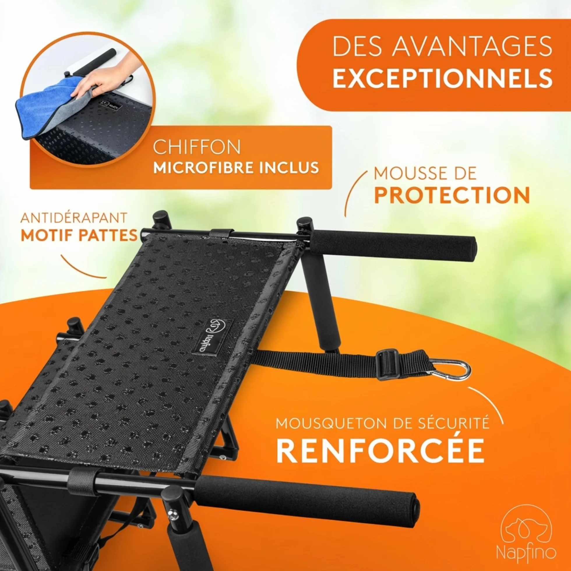 Escalier pour chien jusqu'à 60 kg – Rampe pliable pour chien – Rampe de voiture pour petits et grands chiens – Aide à l'entrée de la voiture – Rampe pour chien adaptée à toutes les voitures –