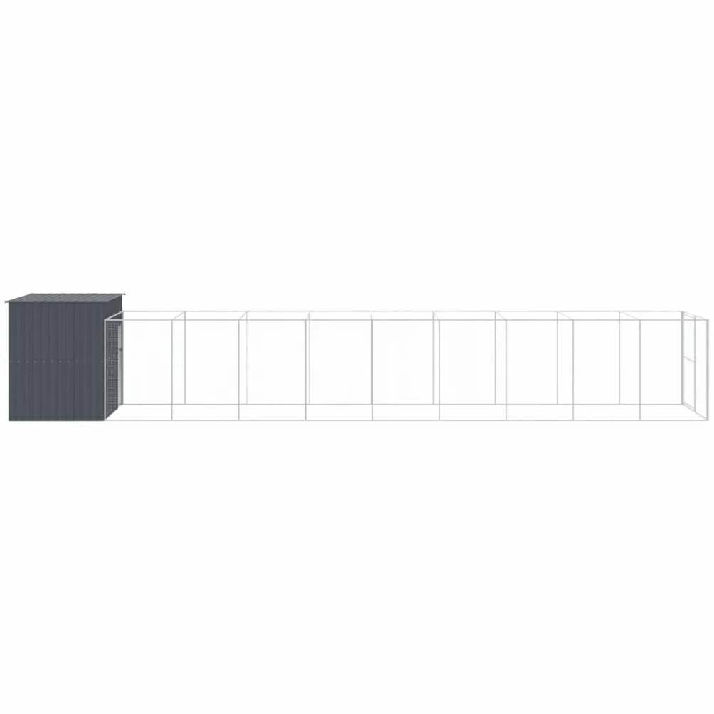 VidaXL Cage pour Chien avec Cour Anthracite 214x1069x181 cm