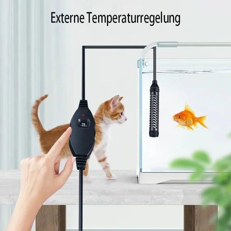 GERUI Réchauffeur d'aquarium 35 W/50 W (1 L-20 L) avec régulateur de température pour réservoirs de Poissons et d'aquarium avec Protection Contre la surchauffe (50 W)