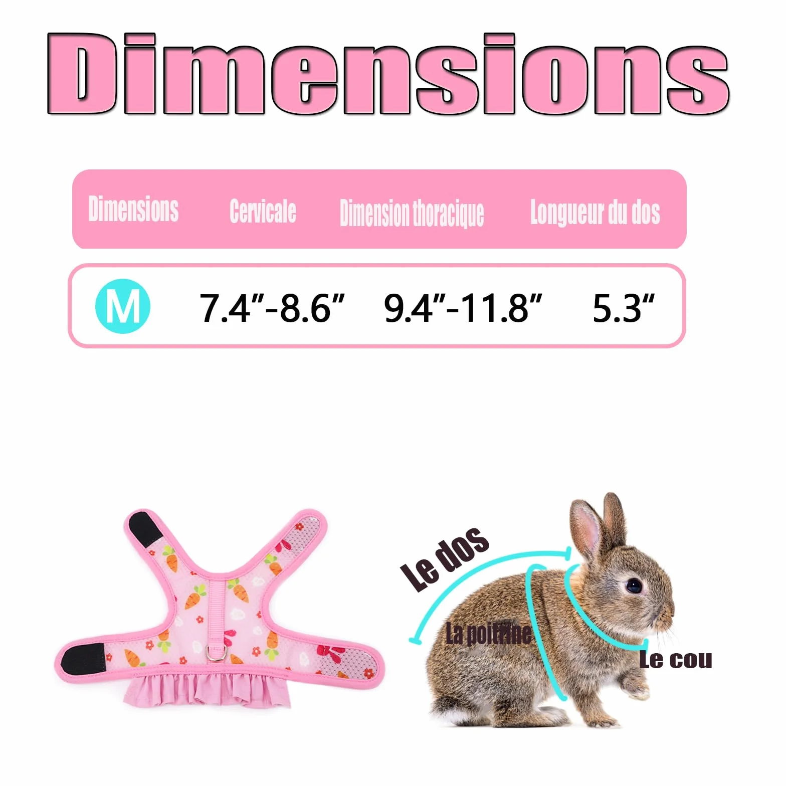 Harnais Réglable Et Laisse pour Lapins Gilet Respirant en Maille Douce pour Petits Animaux Chats Cochons d'Inde Sécurité EtEconfort Idéal pour Lapins Nains (Bleu)