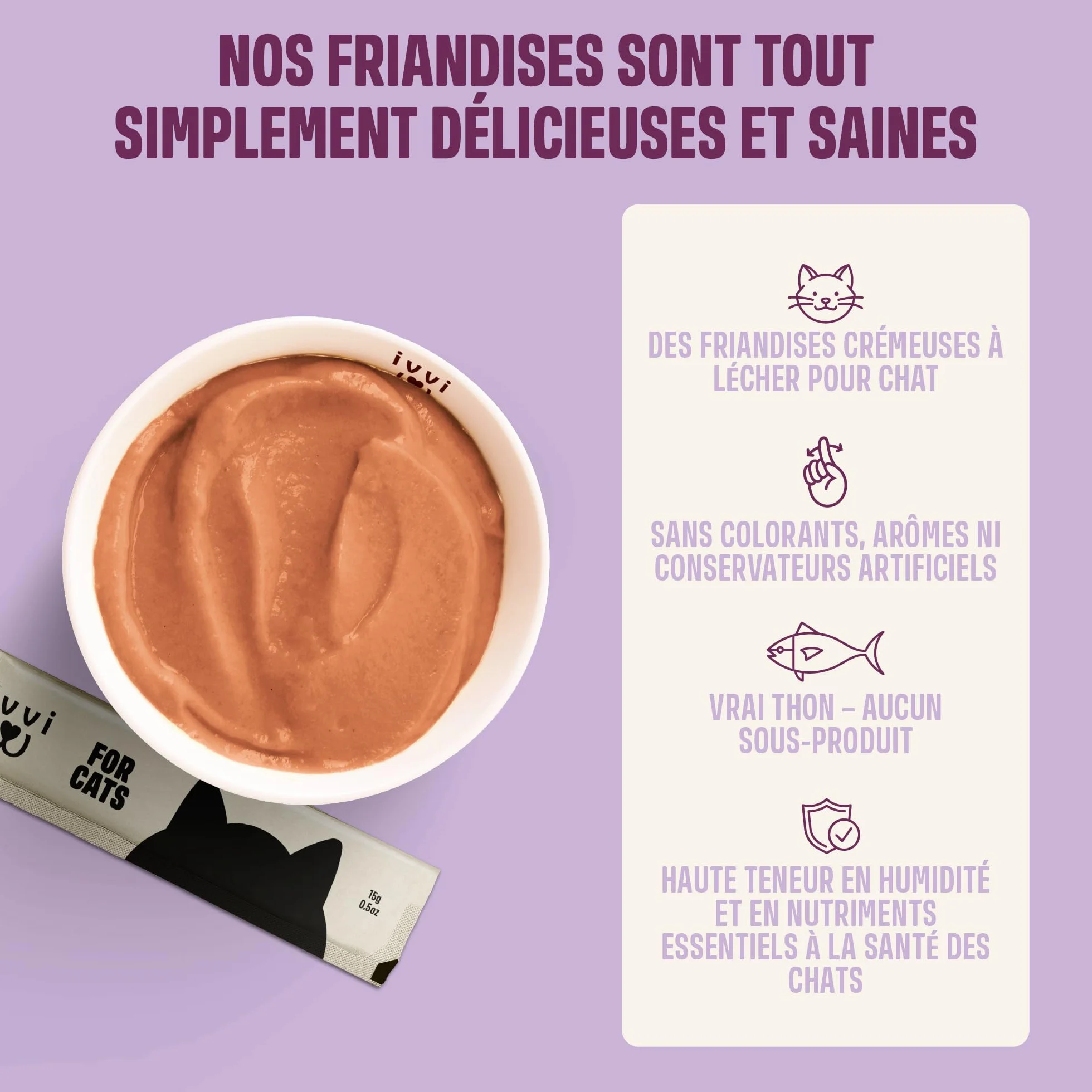 ivvi Calmant pour Chat Relax Essence Crème à Lécher Anti-Stress Chat Camomille L-Tryptophane Magnésium 30 x 15g